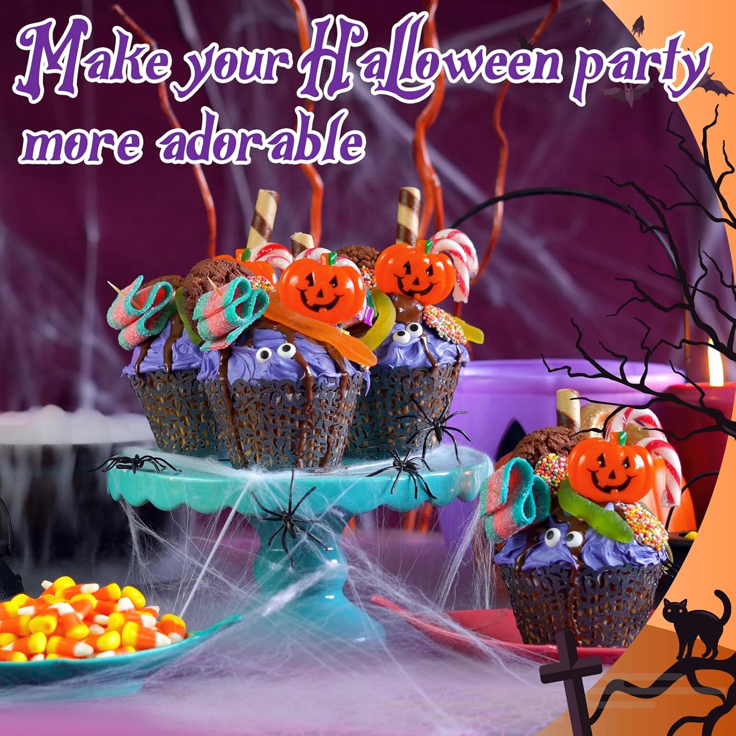 Mantel de plástico desechable de Halloween para mesas rectangulares, impermeable, para fiestas y decoraciones de Halloween, 54 x 108 pulgadas,