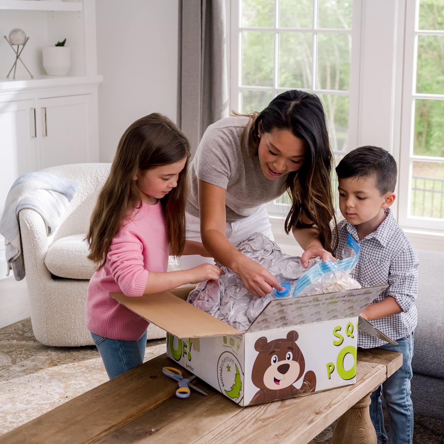 Animal Adventure, Sqoosh2Poof – Personaje de peluche gigante comprimido dentro de una caja pequeña, perro de 44 pulgadas