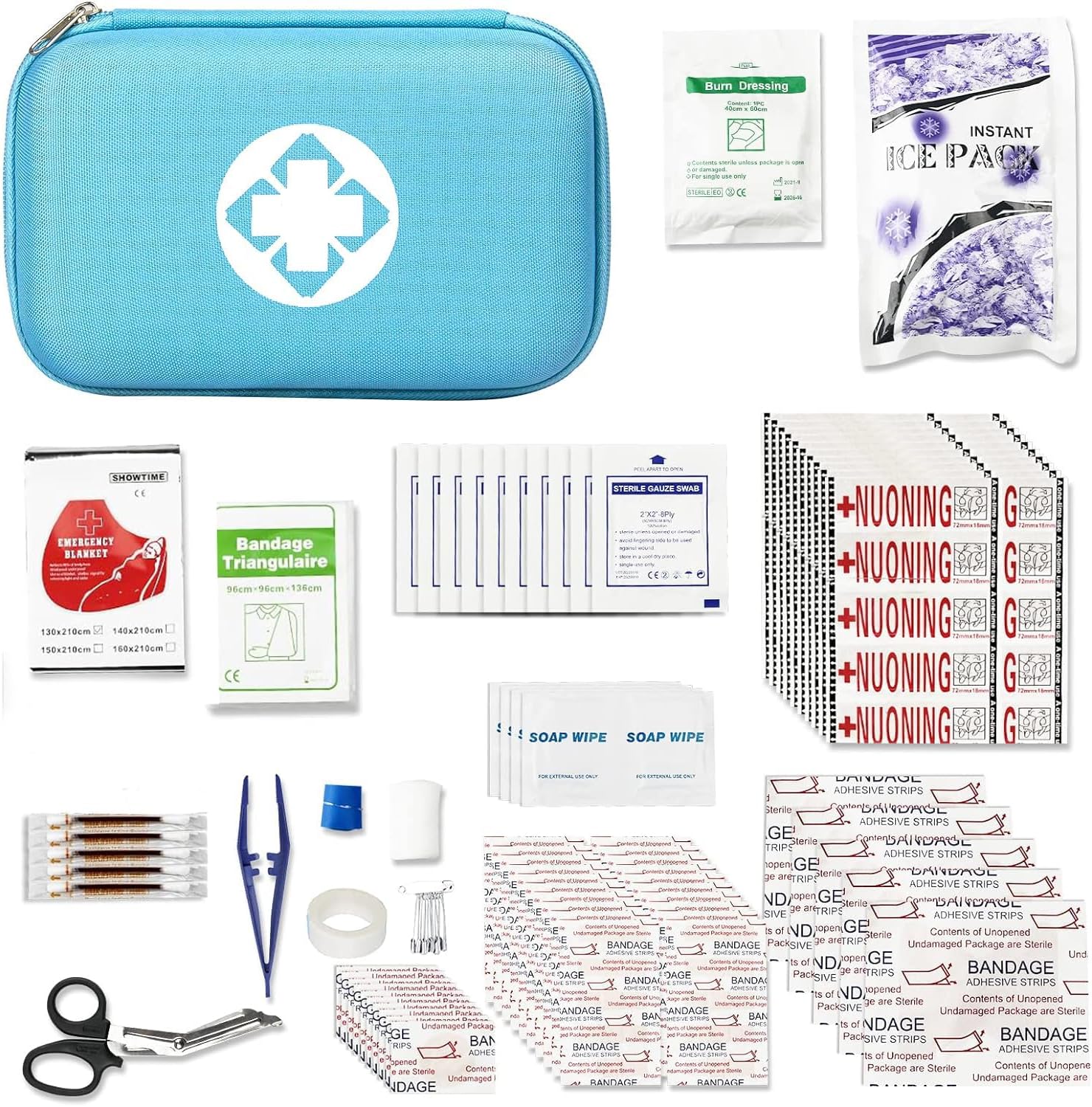 275 kits de primeros auxilios de viaje para artículos de preparación para emergencias de automóvil, kit esencial para accidentes urgentes, equipo de