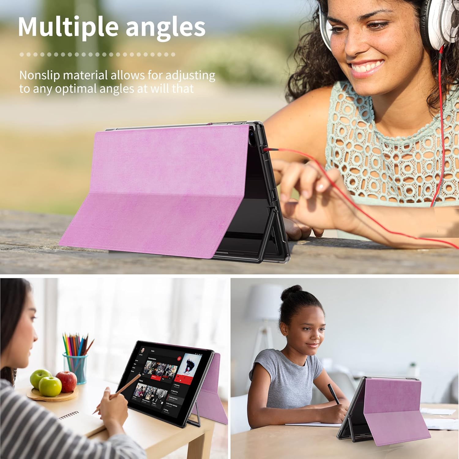 Funda para tablet TJD de 10.1 pulgadas, con múltiples ángeles de visión y soporte de piel sintética, compatible con TJD MT1011 con pantalla táctil,