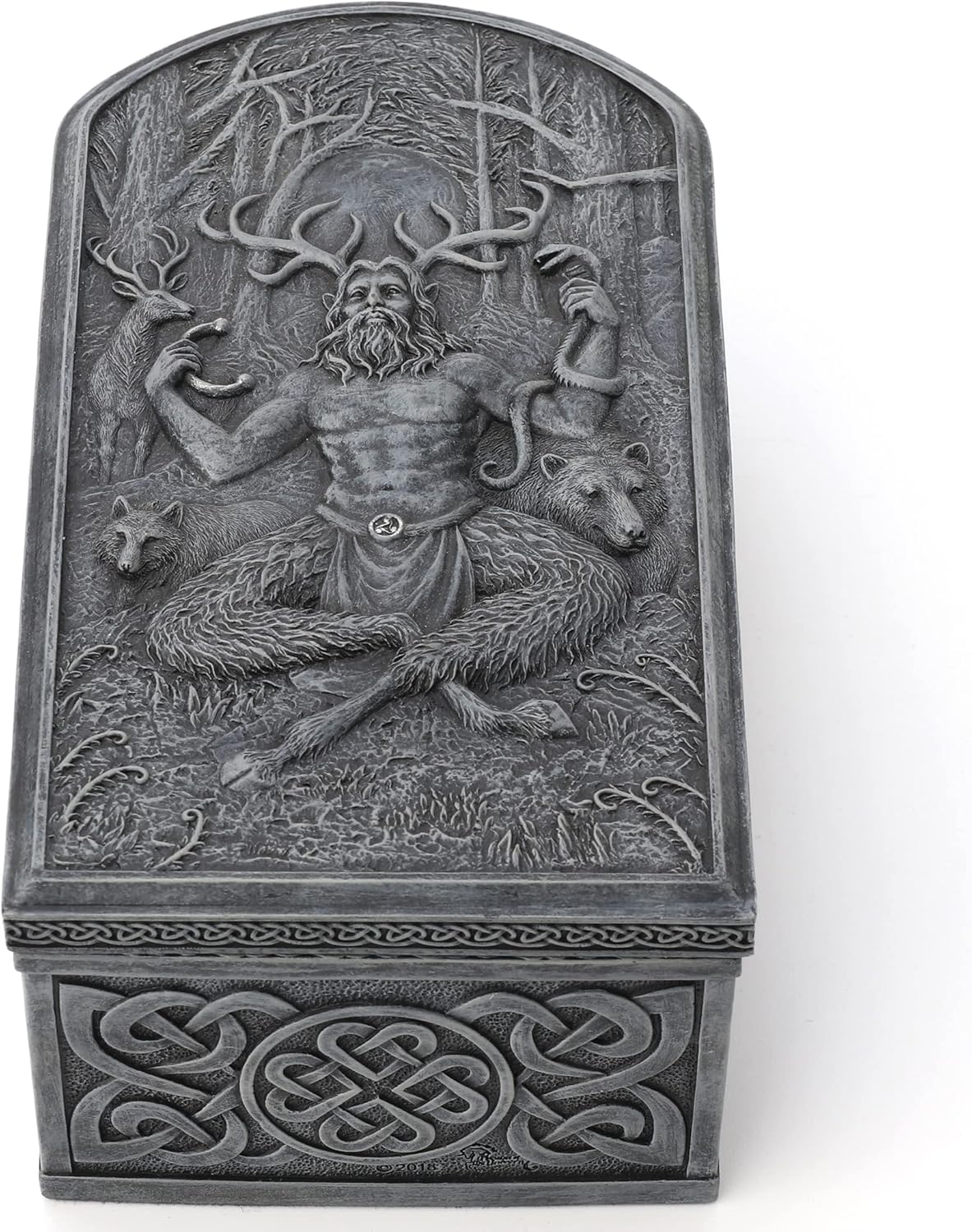 Veronese Design Cernunnos – Caja de baratijas pintada a mano con dios de los animales y el inframundo