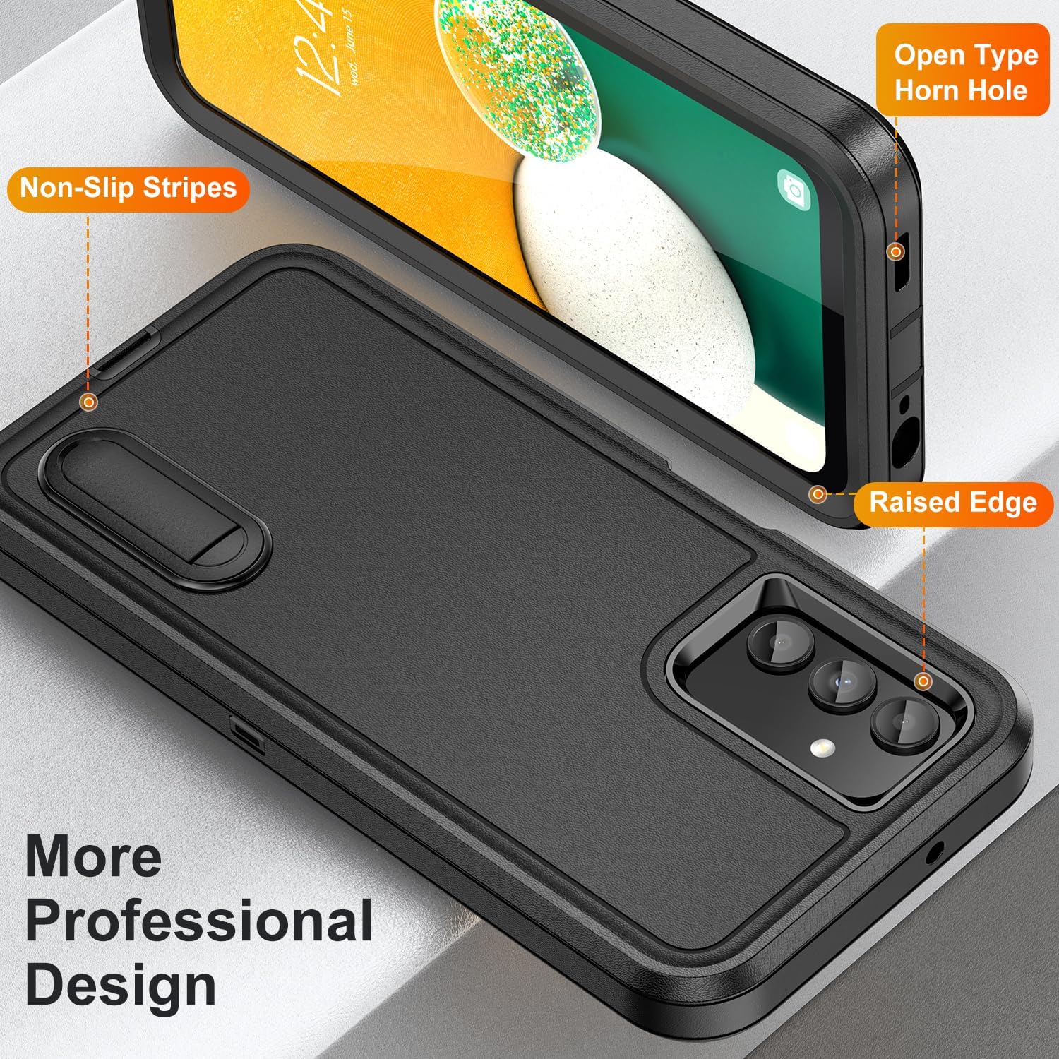 AWZHYDT Funda para Samsung Galaxy A13 5G, Samsung A13 5G con soporte integrado, a prueba de golpes, polvo y caídas, grado militar, funda protectora