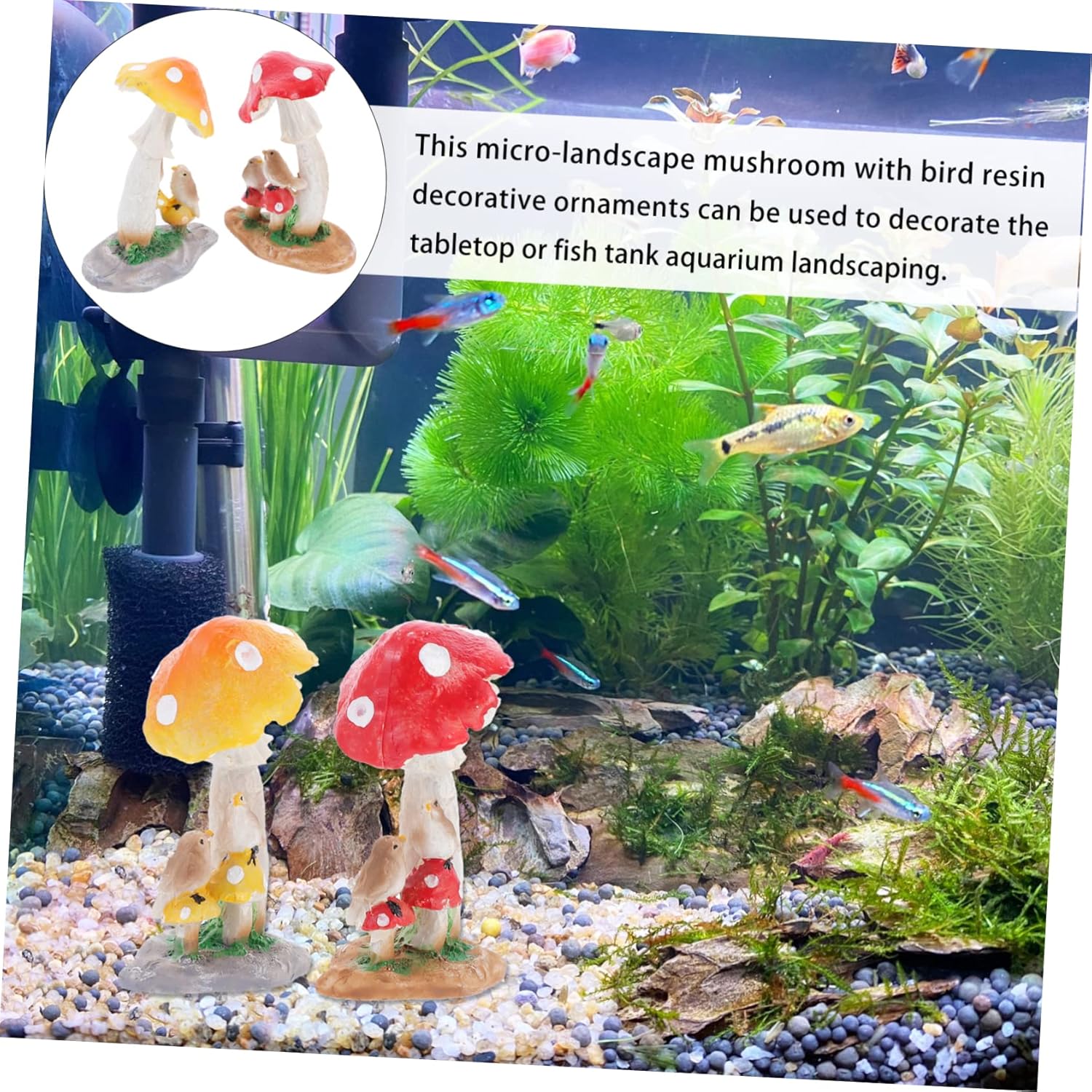 IMIKEYA 12 Pcs Mushroom Ornament Mushroom Desktop Decor Mushroom Figurines Landscape Plant Mushrooms Miniature Car Decoration Small Mushroom Bird