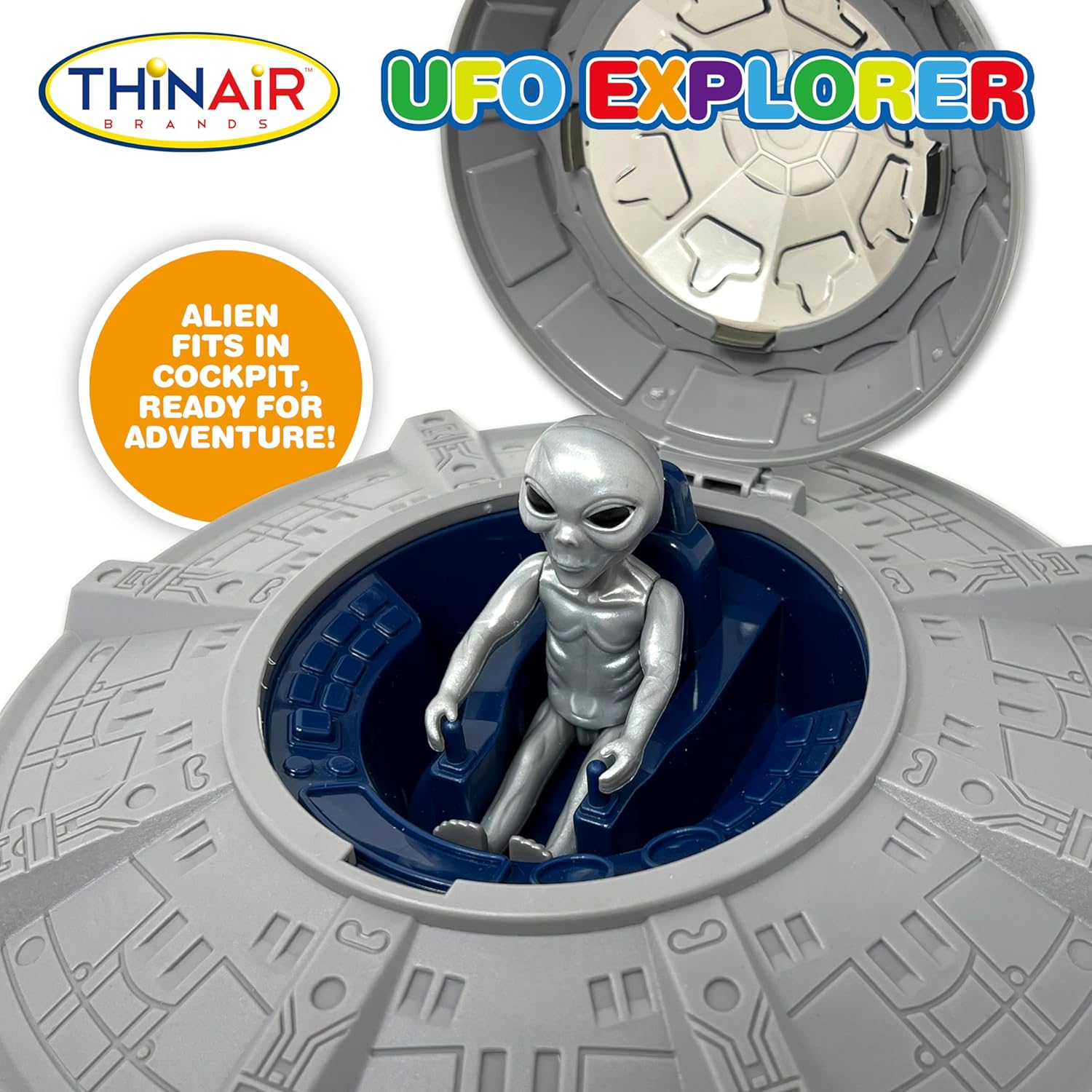 Nature Bound Juguete espacial de nave espacial OVNI, juego de nave espacial para niños con dos extraterrestres, luces y sonidos, aventura educativa