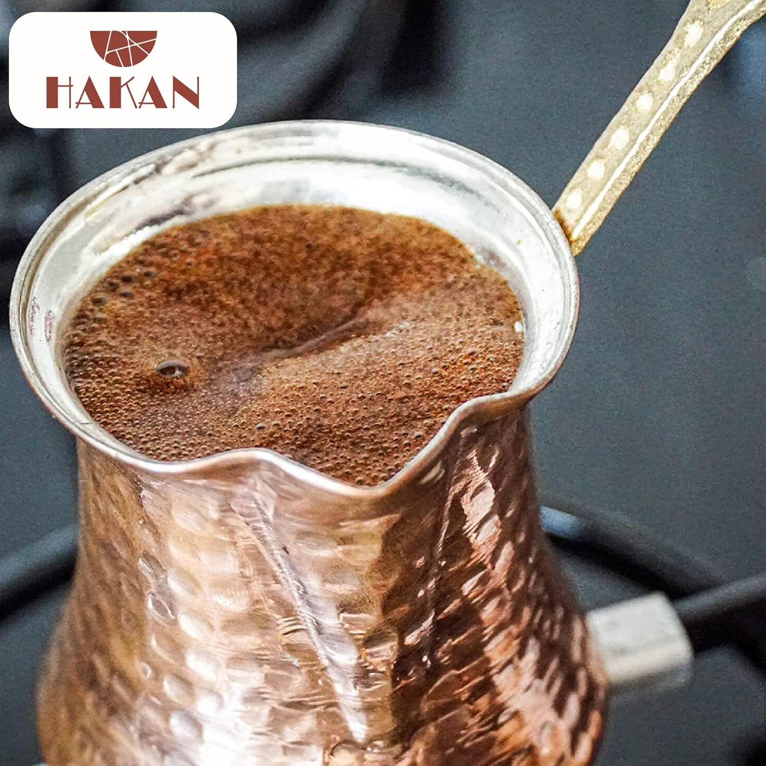 Hakan Cafetera turca, cafetera griega árabe, Cezve de cobre martillado, cafetera vintage hecha a mano con mango de latón, otomana tradicional