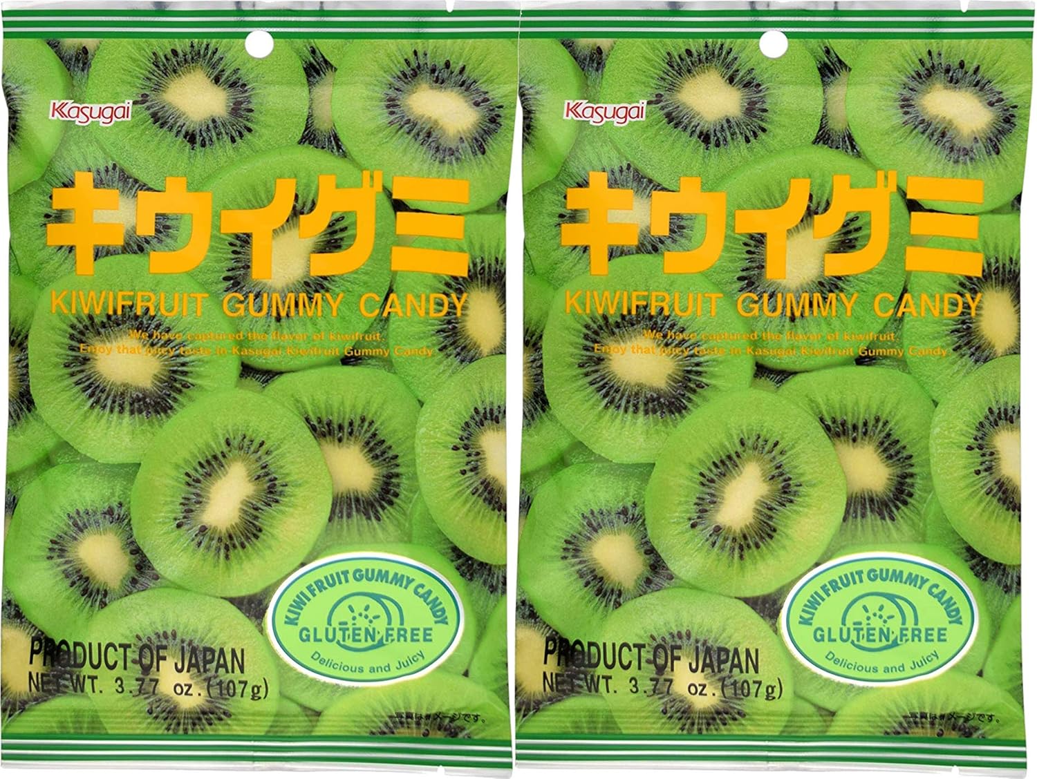 Kasugai Caramelo gomoso de kiwi 3.77oz (paquete de 2)
