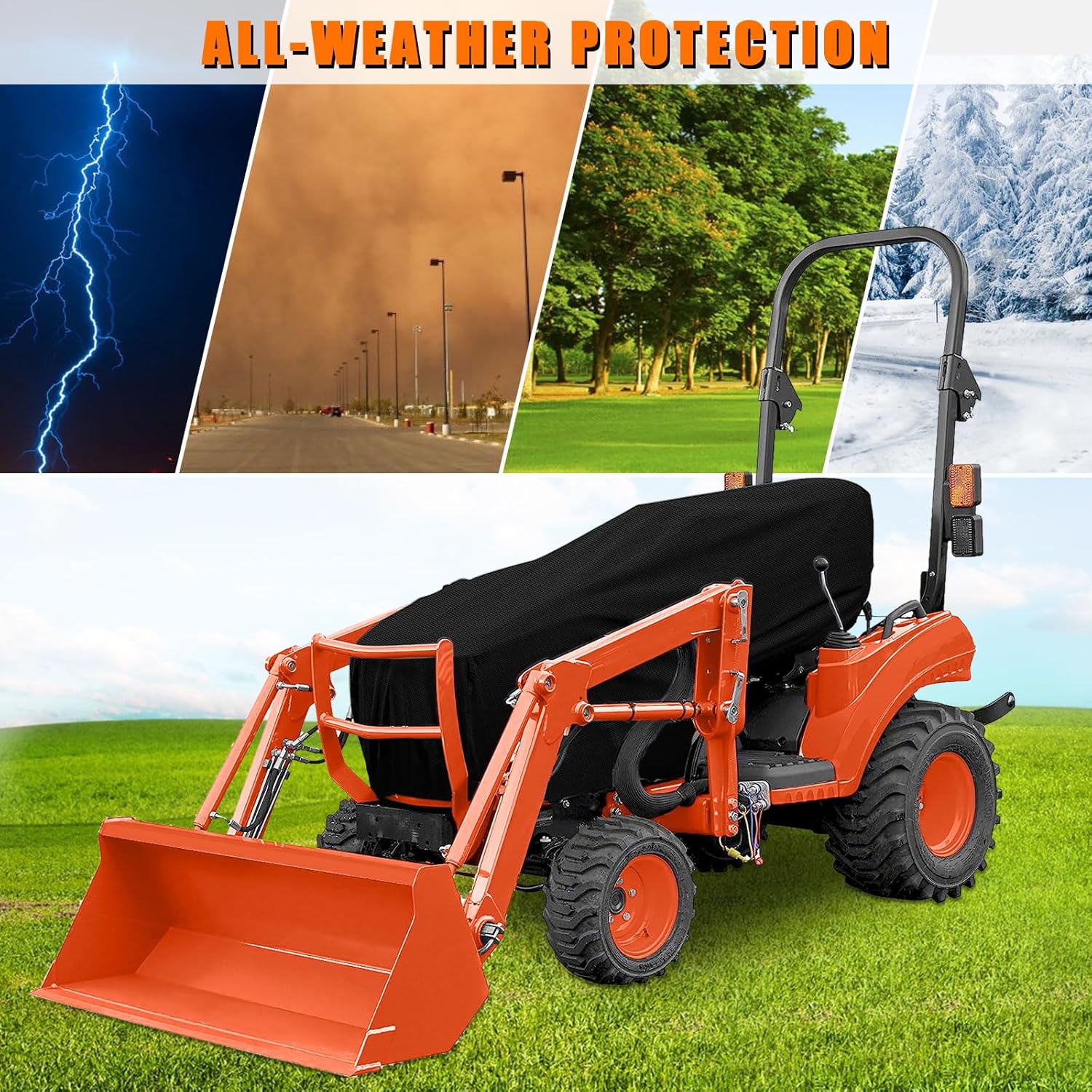 Cubierta de tractor compacta, cubierta de carenado de tractor 600D, protección para todo tipo de clima, accesorios de tractor compatibles con