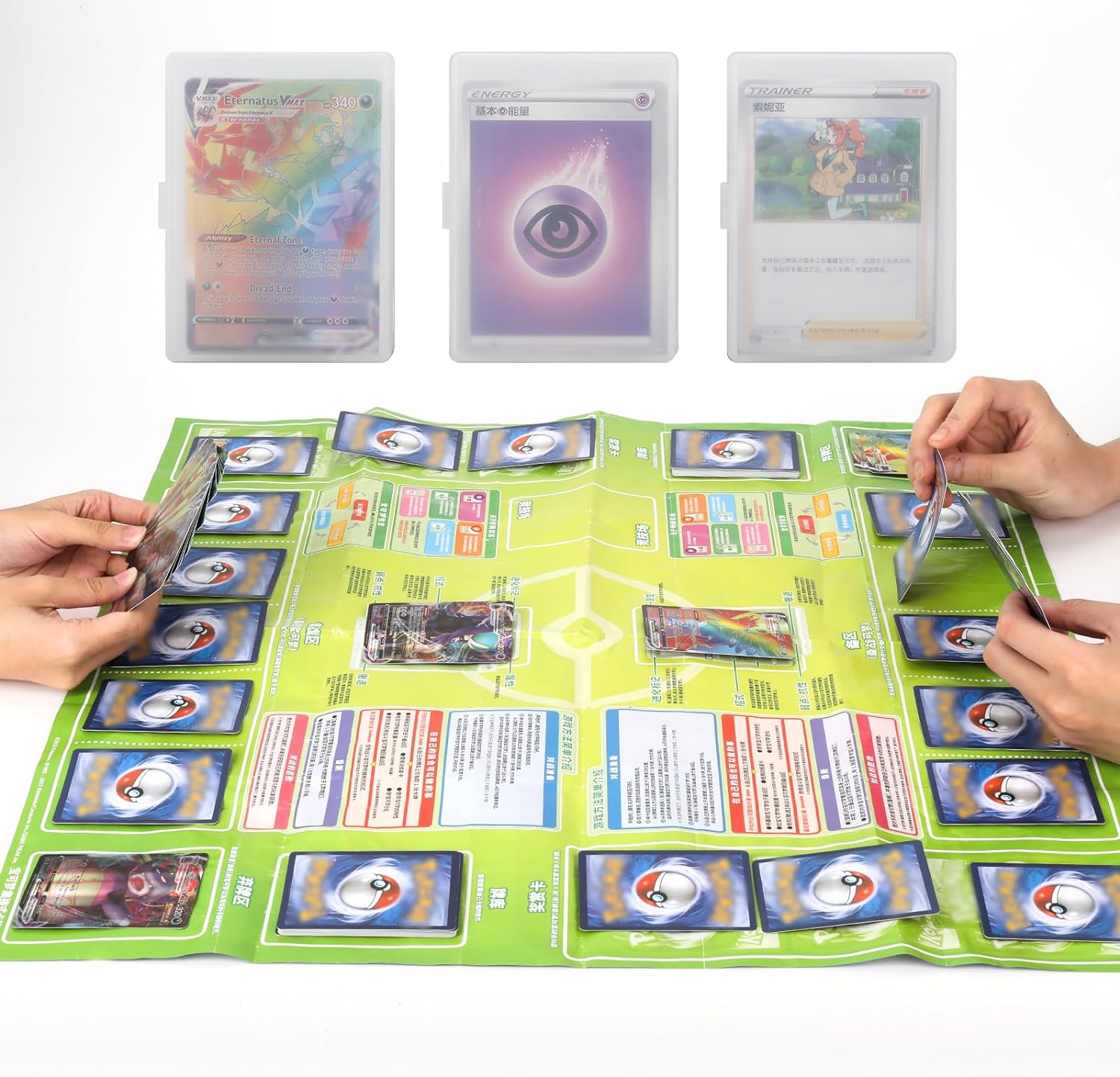 Saichotoy Caja de almacenamiento de tarjetas coleccionables organizador de tarjetas para más de 800 tarjetas de Pokemon, MTG, Yugioh, TCG con 11
