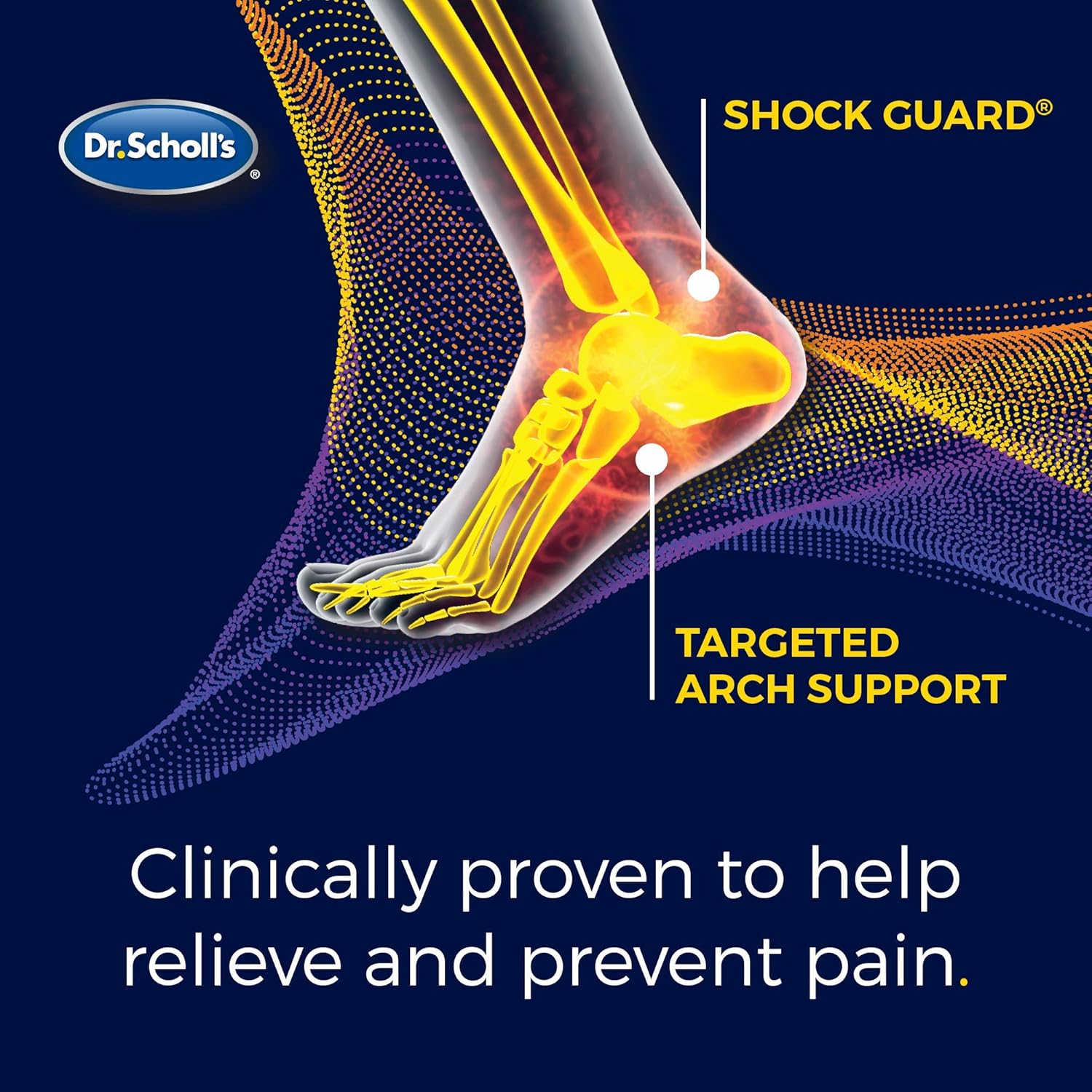 Dr. Scholl’s – Plantillas para aliviar el dolor de la fascitis plantar, con soporte para el arco del pie, se adaptan al tamaño del zapato, para