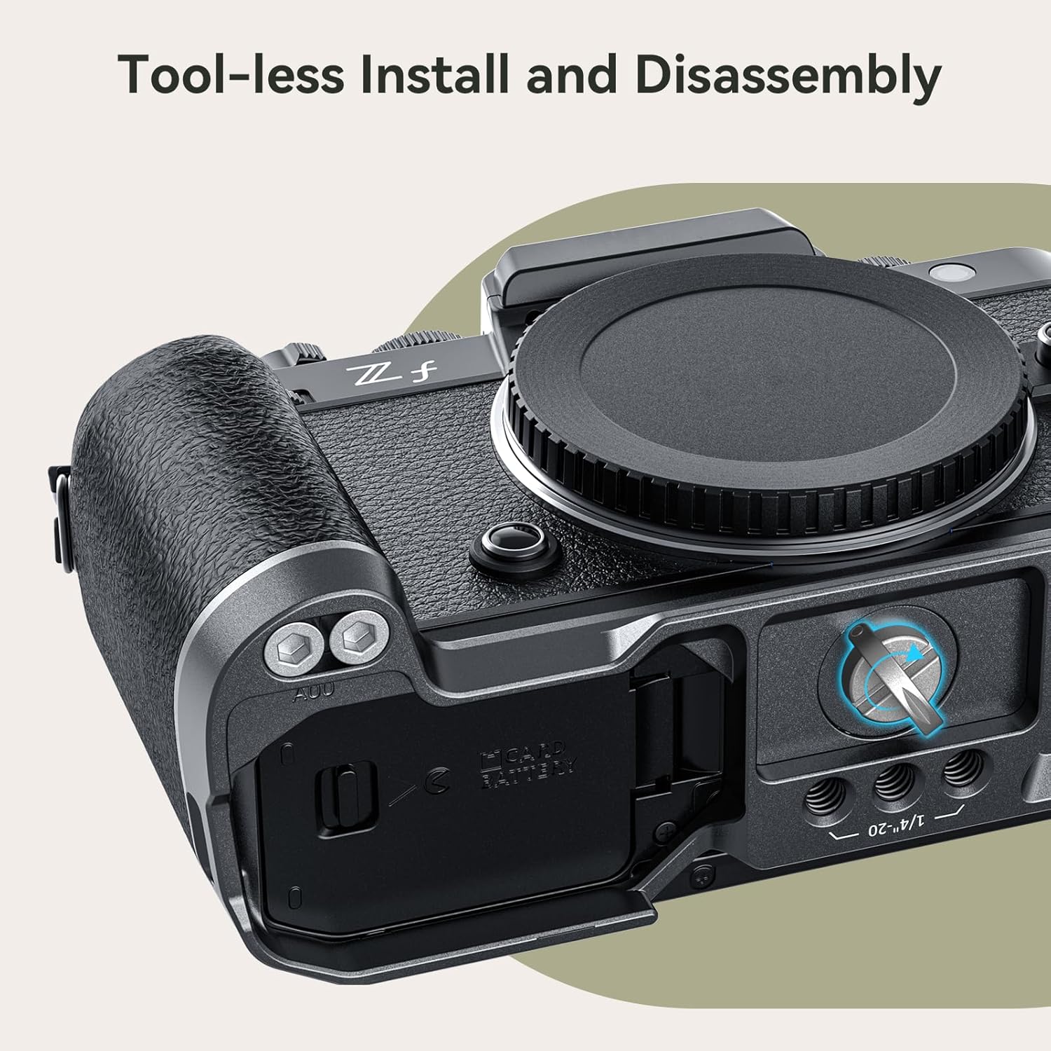 SmallRig Z f Empuñadura en forma de L para Nikon con agarre ergonómico de silicona, placa de liberación rápida integrada para Arca para encender