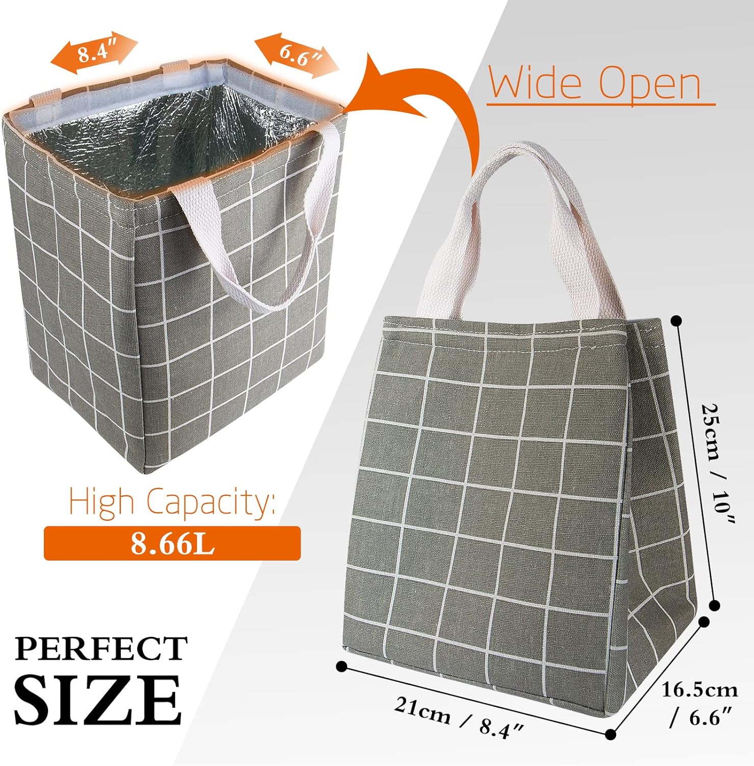 Lonchera térmica para mujeres y hombres, bolsas reutilizables para el almuerzo para adultos, para el trabajo o viajes (paquete de 2 unidades,