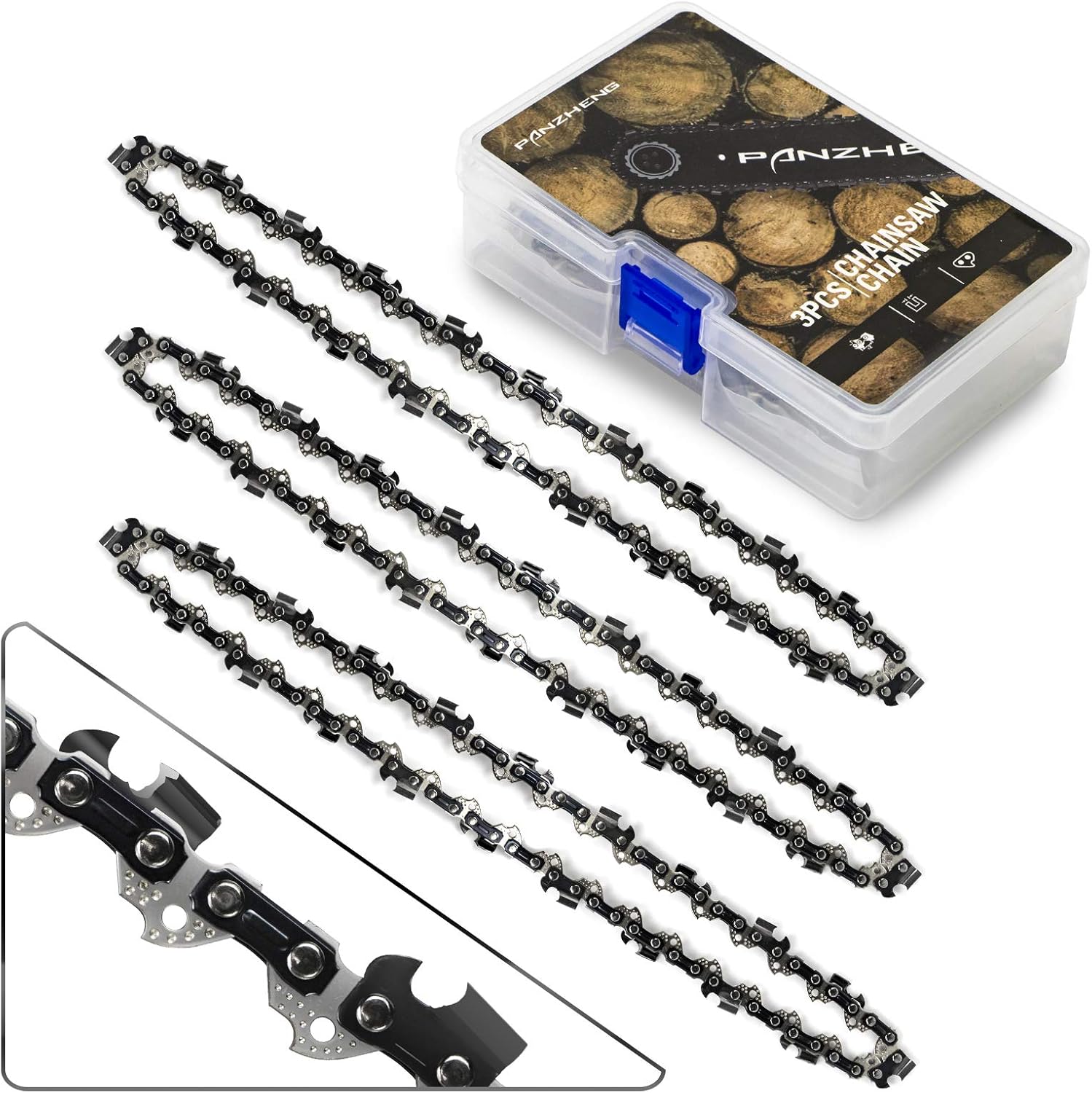 Cadena de motosierra para barras de 10 pulgadas, S40, paso LP de 38 pulgadas, calibre 0.050 pulgadas, 40 eslabones de transmisión, se adapta a