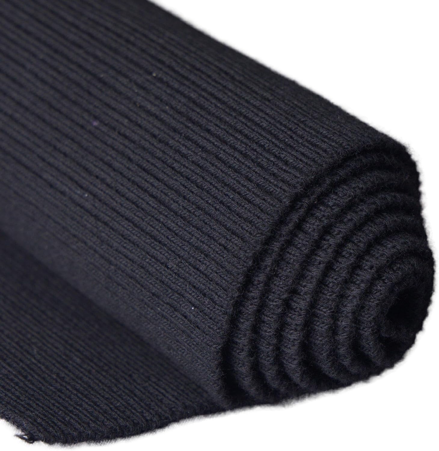 TinaKim Tejido de punto grueso para puños y cintura, material de bandas para el cuello, costura de chaqueta (negro, 36 x 6 pulgadas)