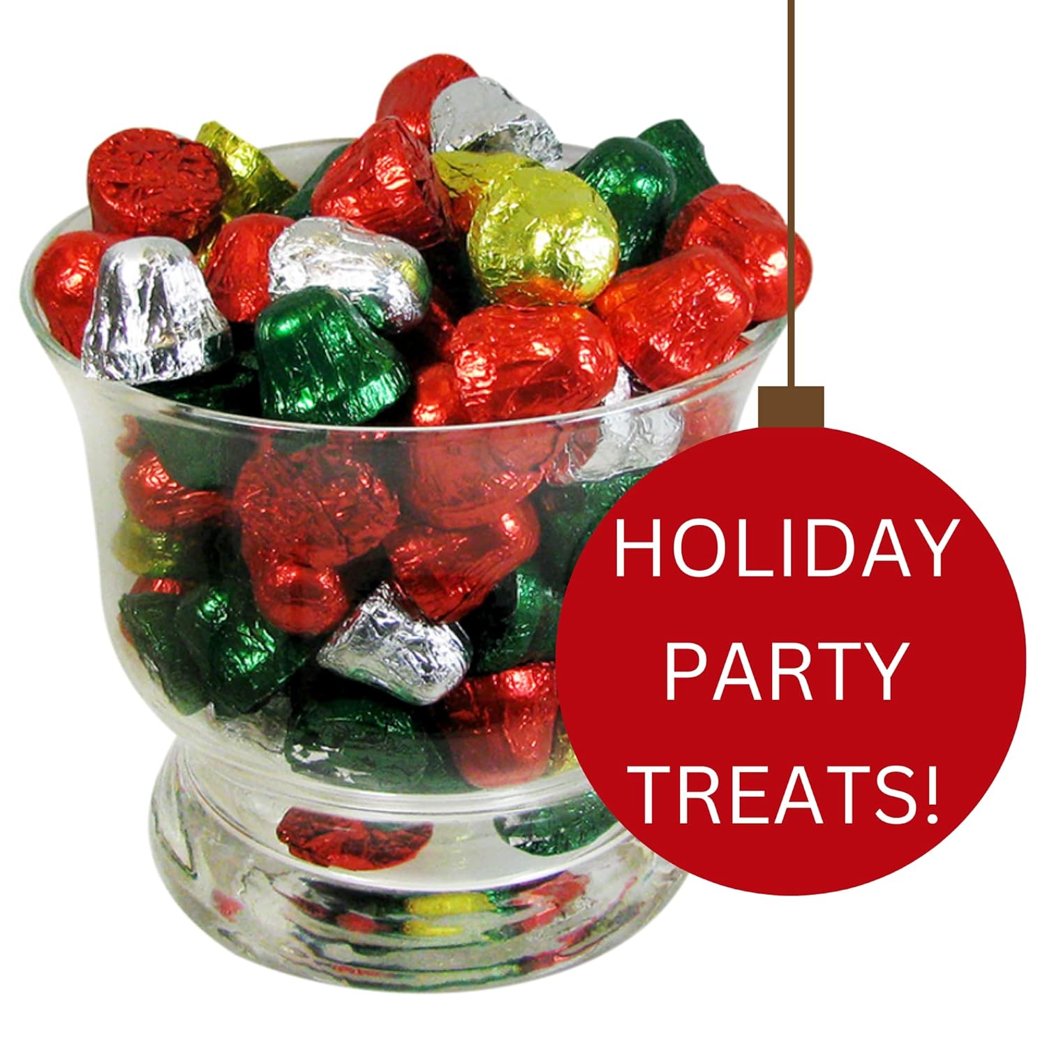 Chocolates navideños envueltos individualmente, golosinas de Navidad de tamaño bocado, recuerdo de fiesta, relleno de calcetines y más, 4.5 onzas,