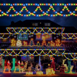 KAZOKU Luces de Navidad para interiores y exteriores, 40 pies, 380 LED, impermeables, 8 modos, extensibles, semicÃrculo, luces para Navidad, hogar, KAZOKU Luces de Navidad para interiores y exteriores, 40 pies, 380 LED, impermeables, 8 modos, extensibles, semicÃrculo, luces para Navidad, hogar,