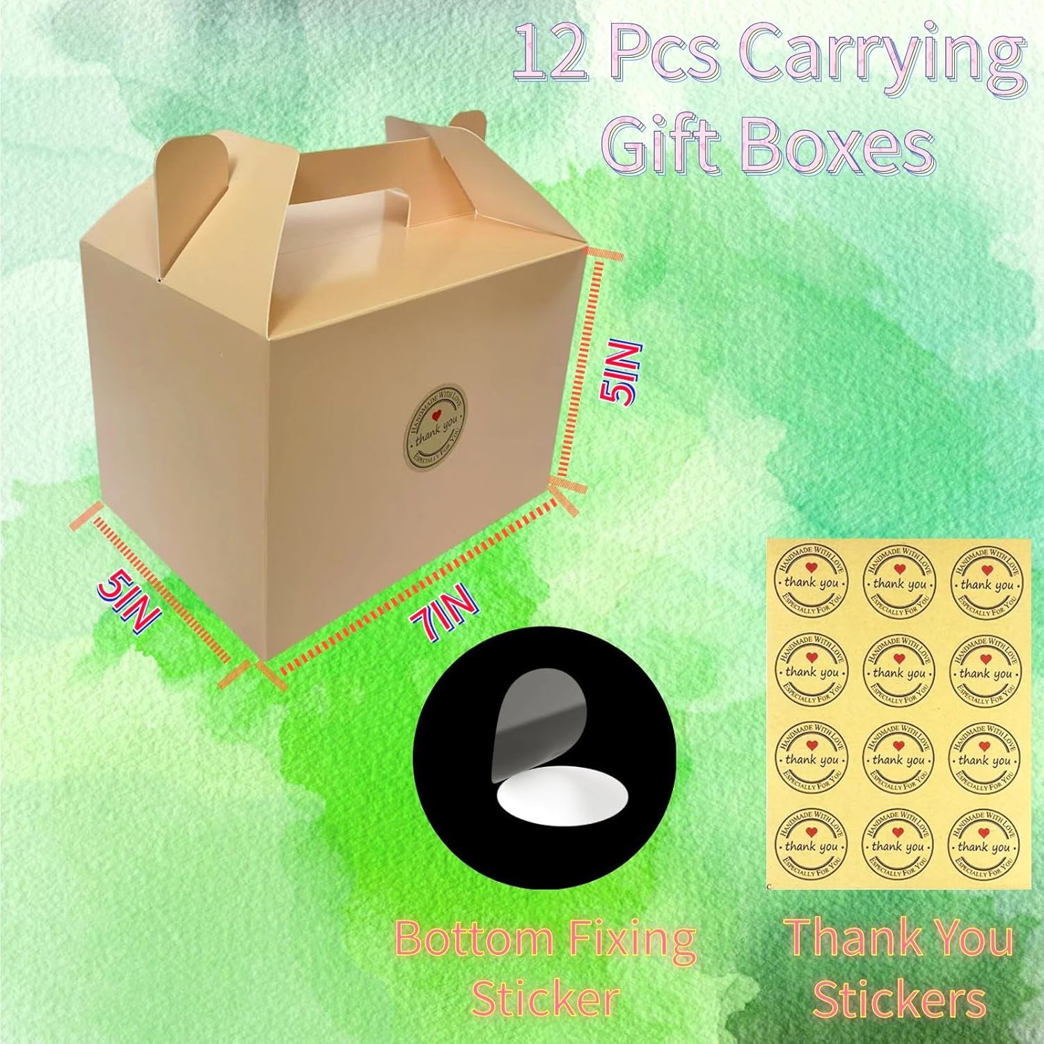 XCXGYCA Paquete de 12 cajas rosadas a dos aguas de 7 x 5 x 5 pulgadas, con asa, cajas de regalo de fiesta de papel, cajas de regalo para fiesta de