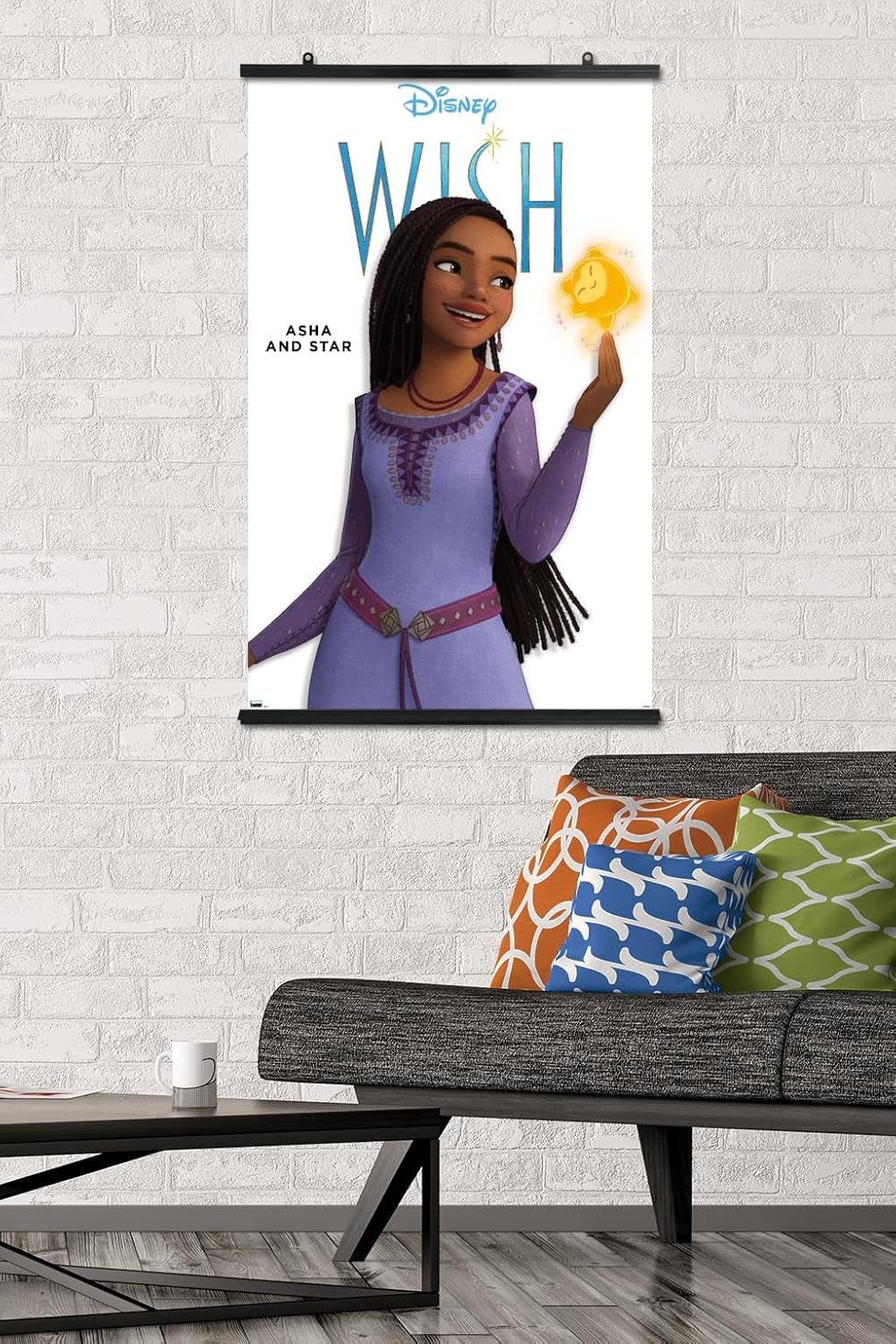 Trends International Disney Wish – Póster de pared Asha Feature Series, 22.37 x 34.00 pulgadas, paquete de póster y clip prémium