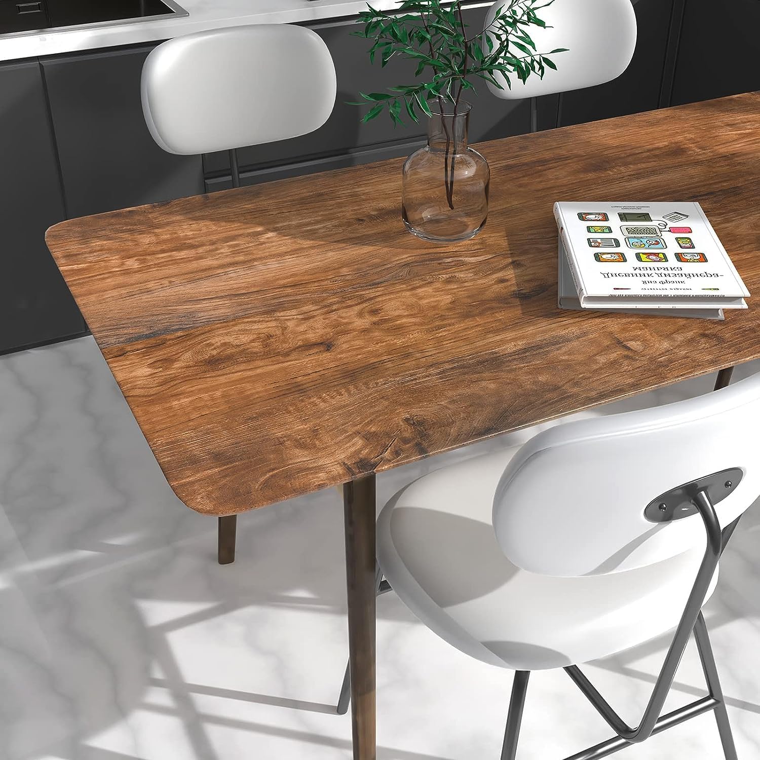 WENMER Papel adhesivo de madera marrón de 15.7 x 32.8 pies, papel tapiz de madera para despegar y pegar, papel de contacto de grano de madera,
