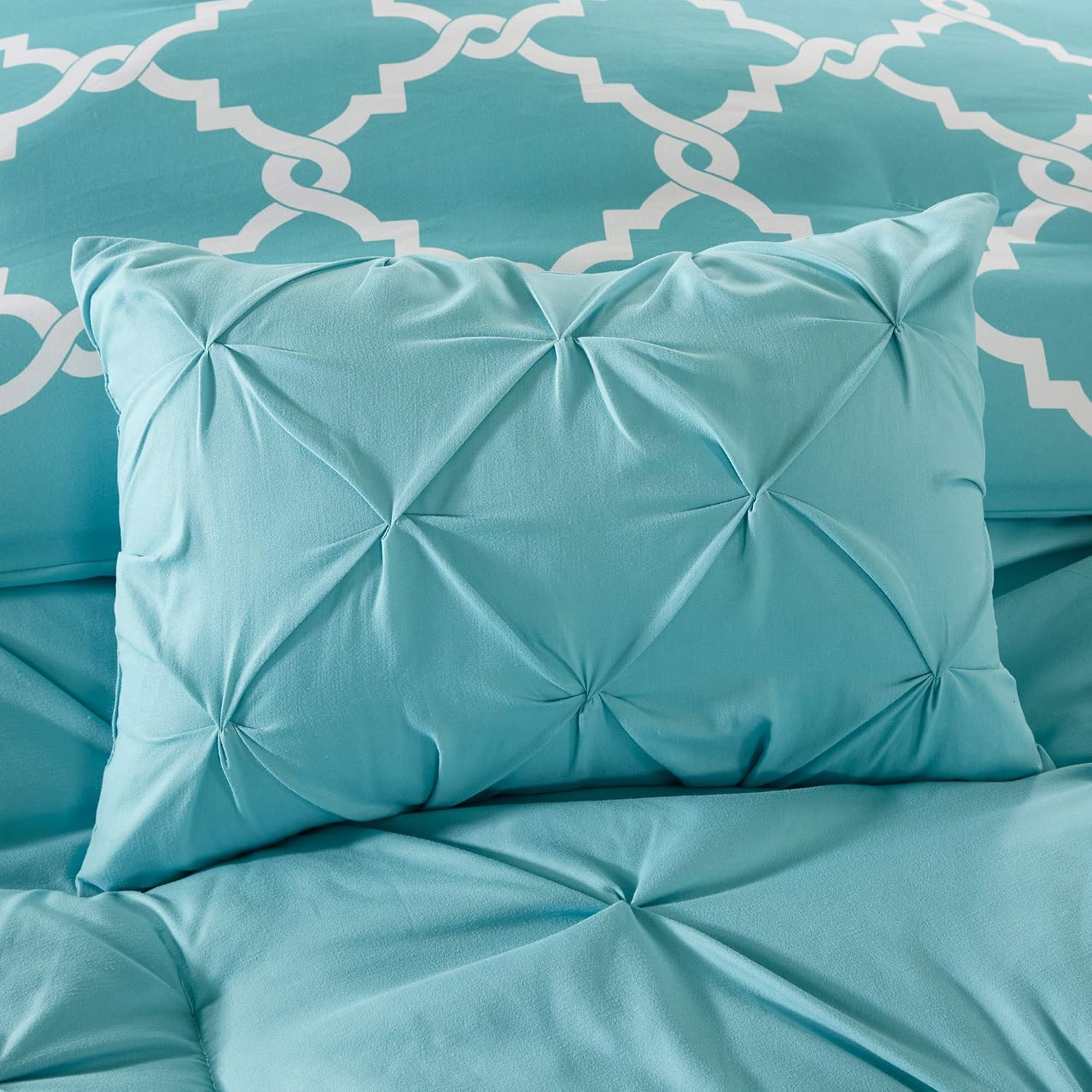 Kasey – Juego de edredón acogedor, diseño de calado, ropa de cama para todas las estaciones con fundas a juego, almohada decorativa, tamaño King