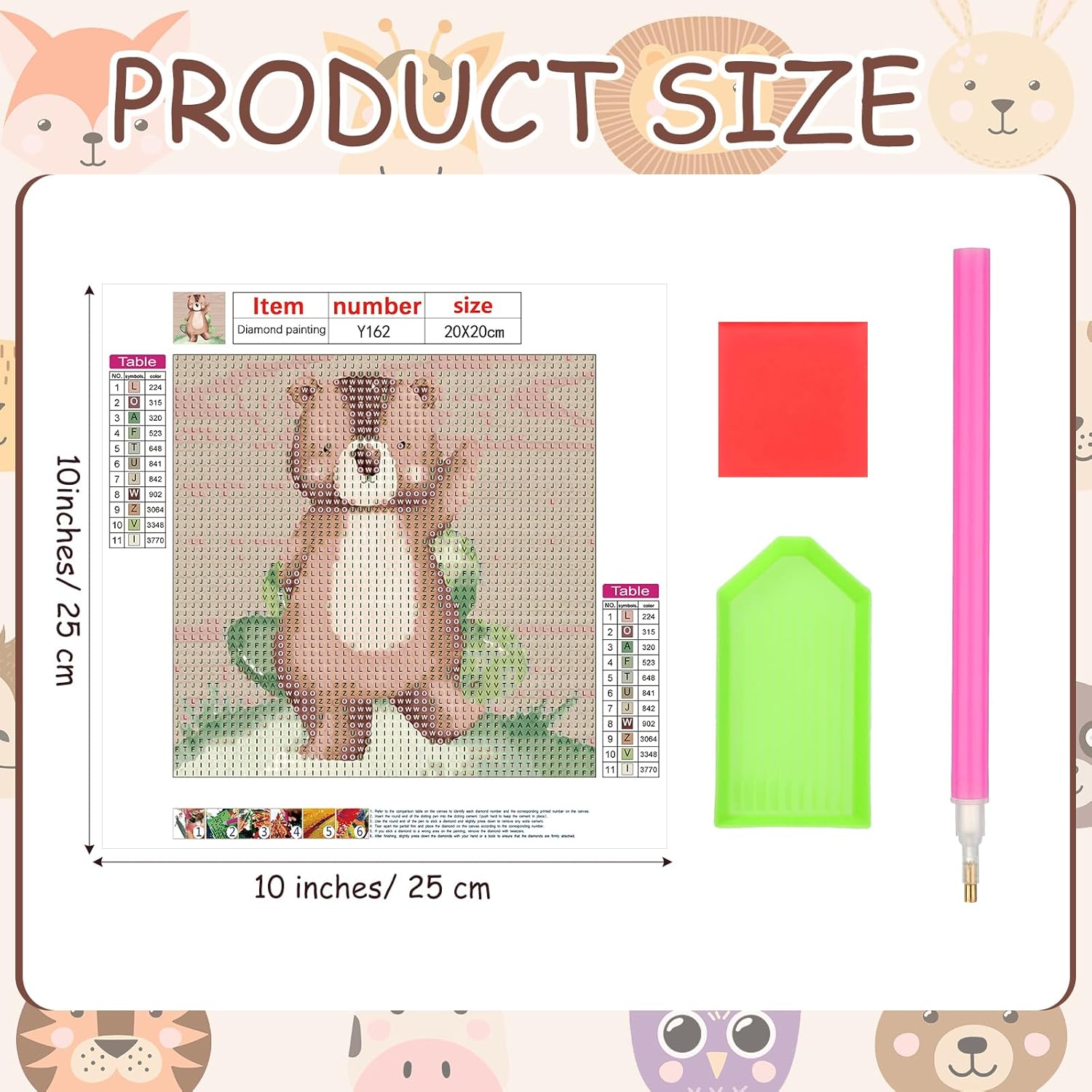 Gueevin Kit de pintura de diamante de 6 piezas para niños, 7.8 pulgadas, pintura de diamantes 5D, manualidades, decoración de pared, decoración de