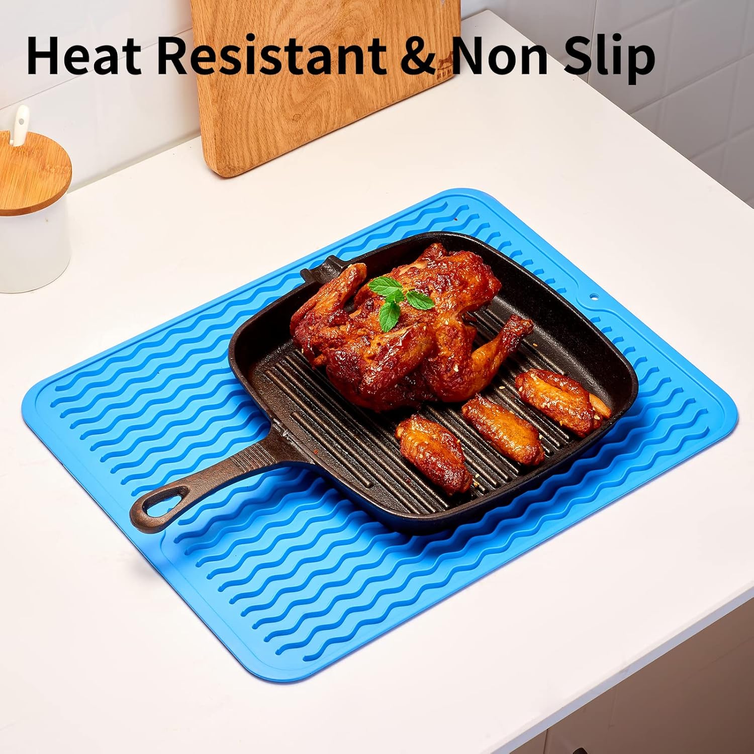 Tapete de silicona para secado de platos para encimera de cocina, grande, multiuso, ecológico, para encimera de cocina mate, fácil de limpiar,