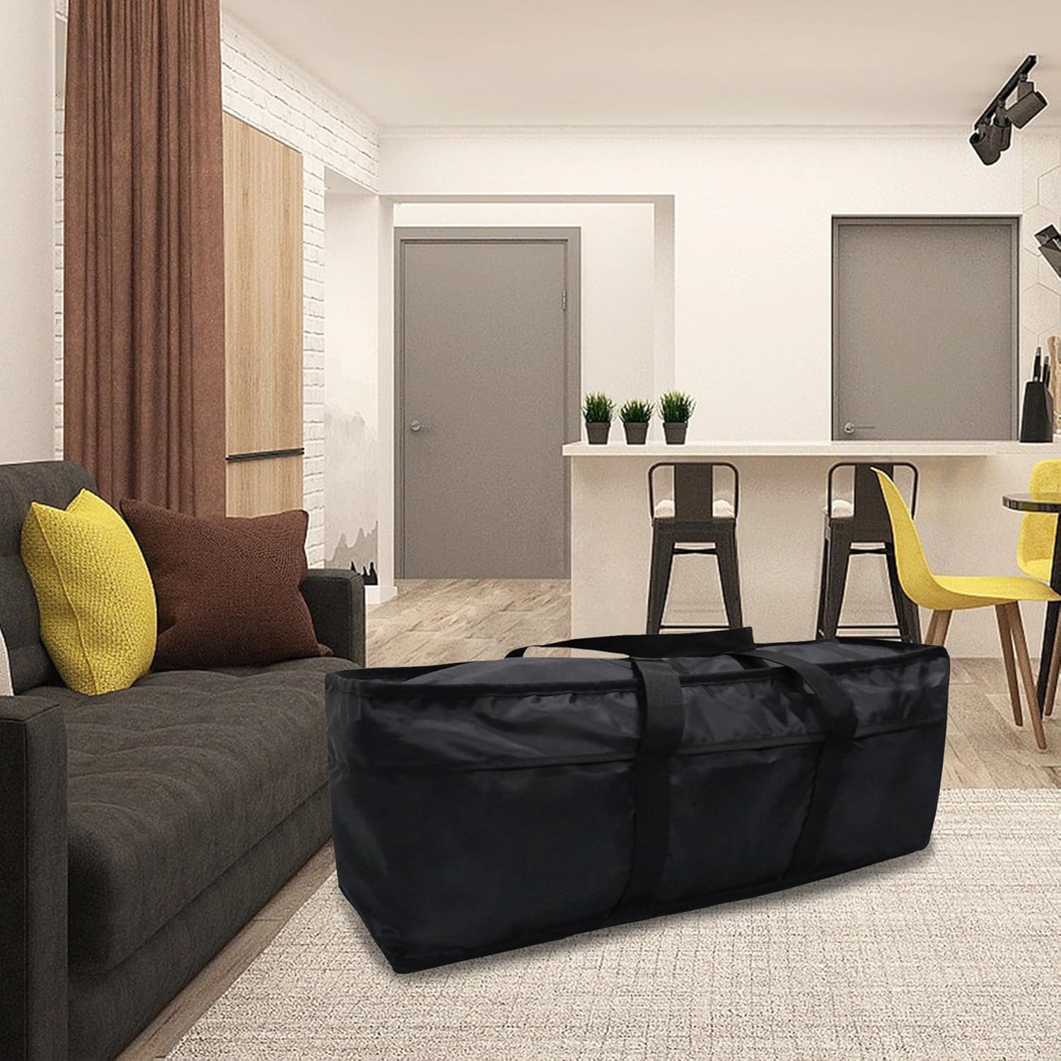 Yolaka Cojín de almacenamiento XXL para patio, 68 x 20 x 28 pulgadas, con cremallera impermeable para muebles de exterior, sofá