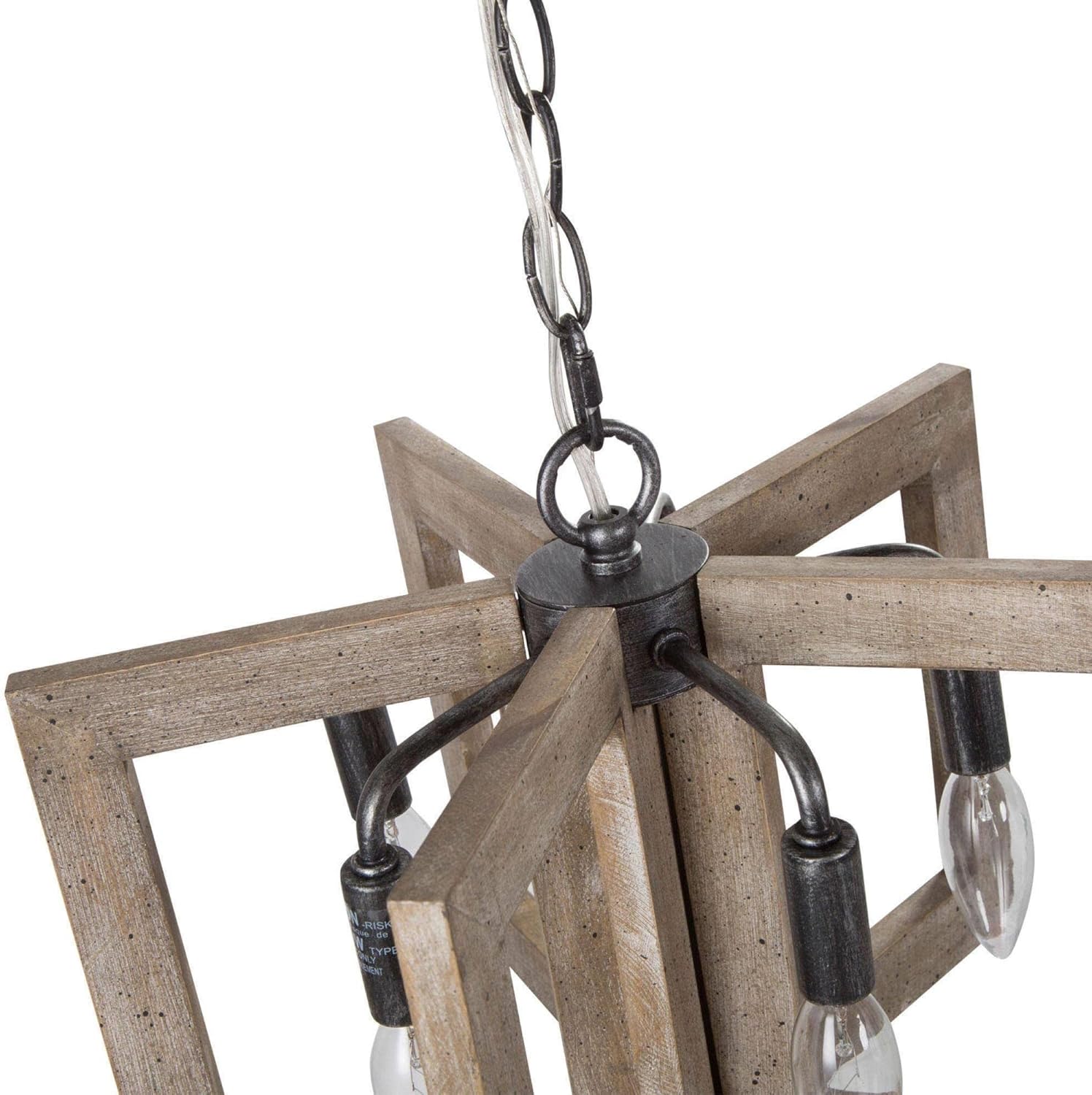 Lámpara de araña de granja, lámpara de madera para isla de cocina, 5 lámparas rústicas para comedor, vestíbulo, entrada