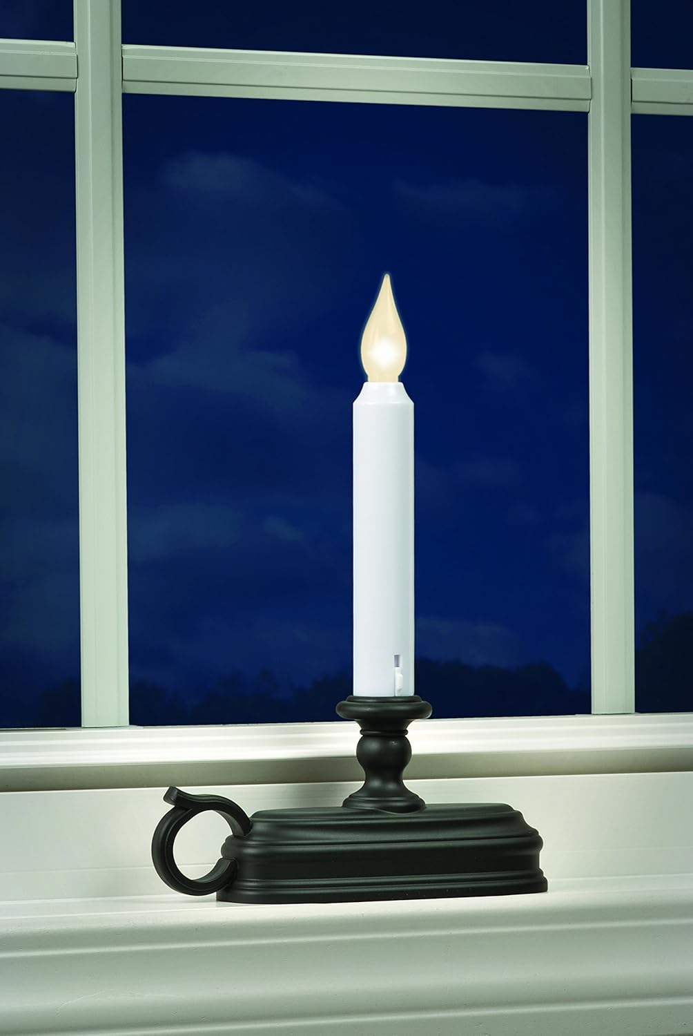 FPC1325A – Vela de ventana de 9 pulgadas con inclinación para cambiar el color de la llama y temporizador con sensor de luz del atardecer al