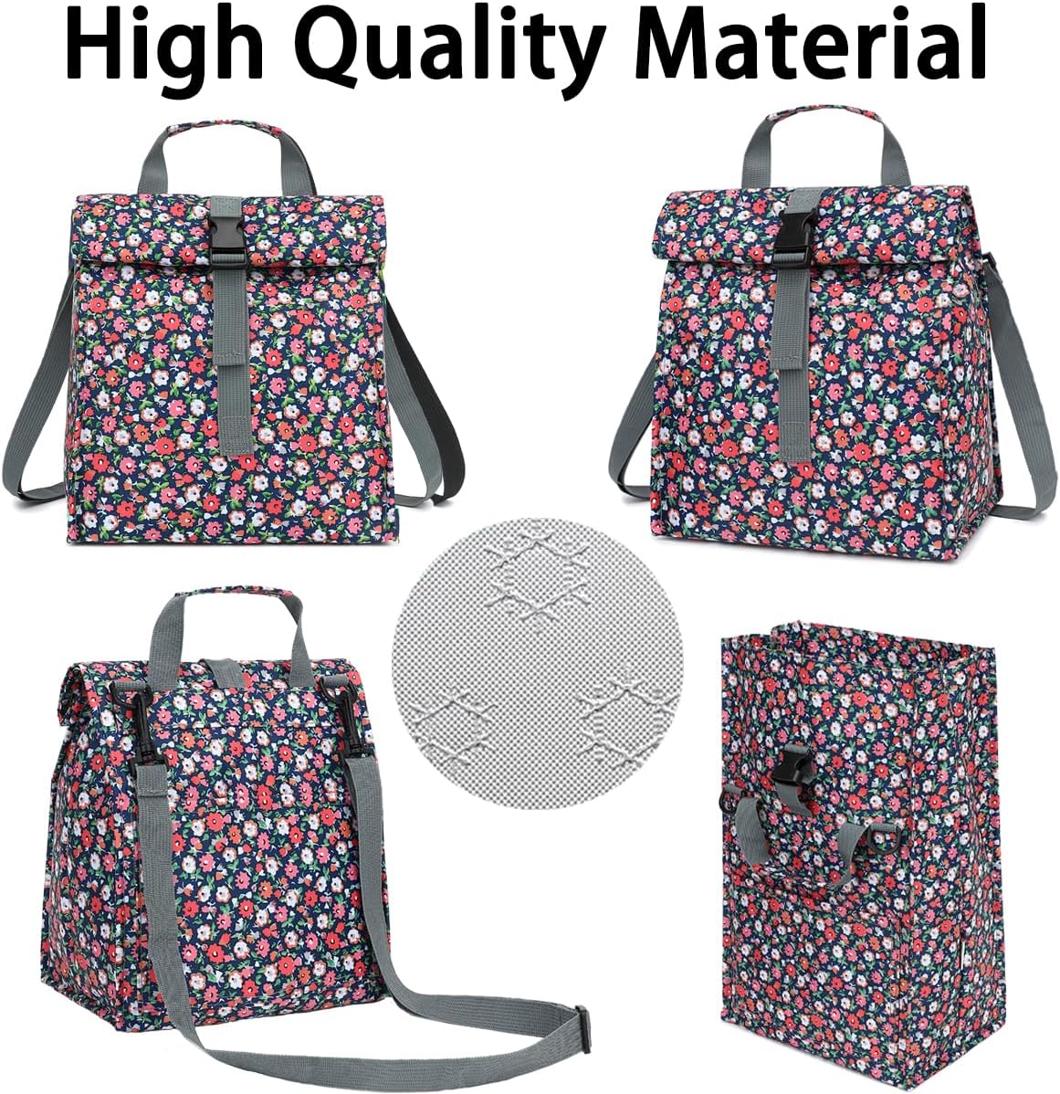 Lonchera térmica para hombresmujeresniños, lonchera reutilizable con correa ajustable para el hombro, contenedor térmico para el almuerzo para