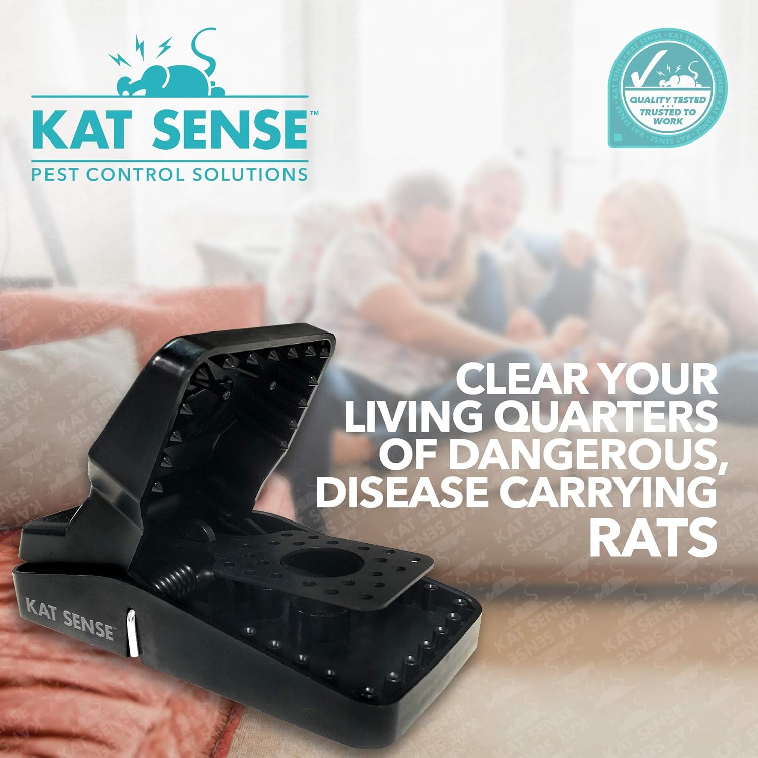 Kat Sense Trampas para ratas que funcionan en interiores y exteriores para obtener resultados de muerte instantánea, juego de 8 trampas