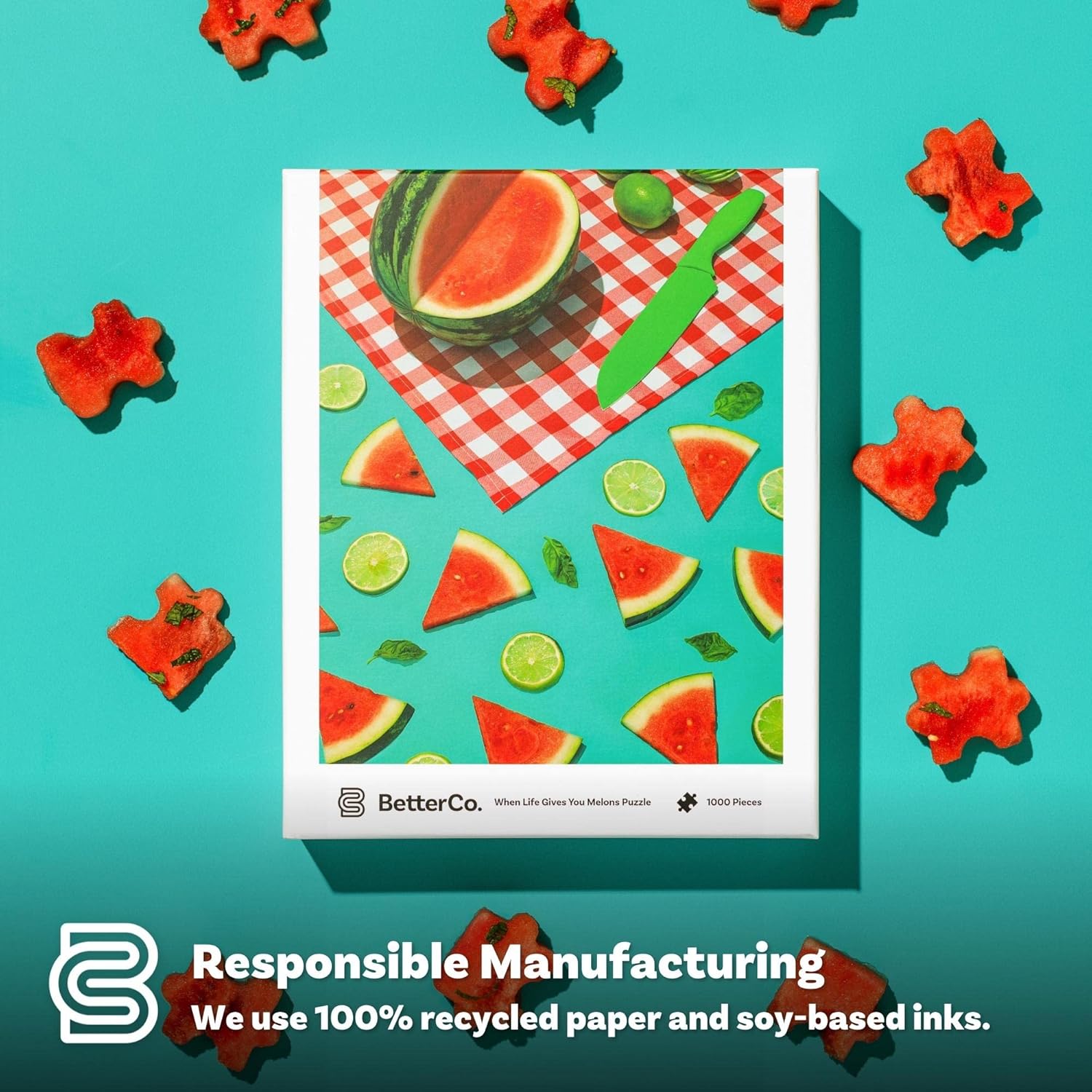 When Life Gives You Melons Puzzle – Rompecabezas de picnic de sandía de verano – Rompecabezas de 1000 piezas para adultos