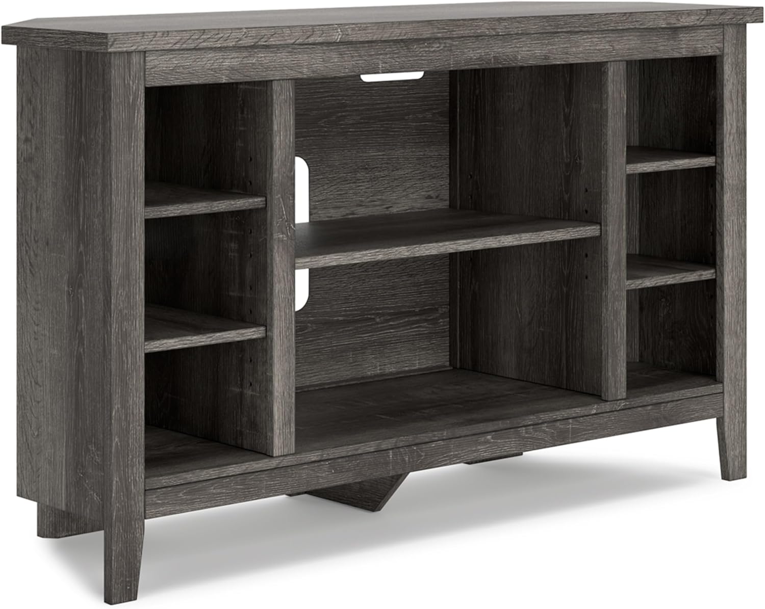 Signature Design by Ashley Arlenbry – Moderno mueble esquinero para TV con opción de chimenea y se adapta a televisores de hasta 48 pulgadas, color
