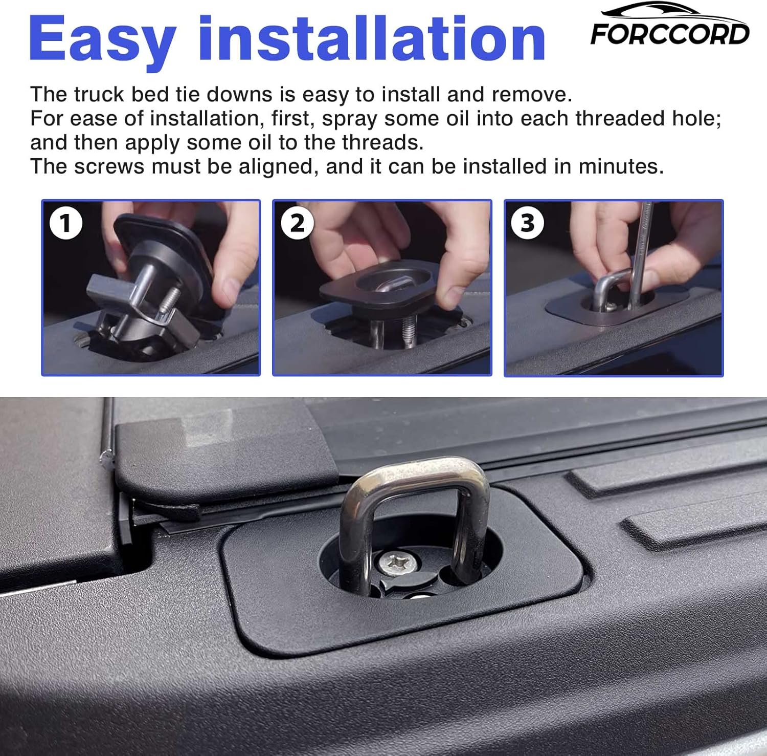 Ajuste personalizado para anclajes de amarre Toyota Tundra 2019 2018 2017 2016 2015 2014 regular y extendida Cabina de amarre para camión. Paquete