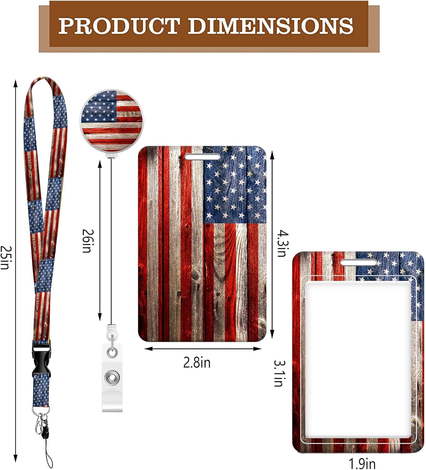 Soporte para tarjeta de identificación con clip retráctil para carrete de insignia y cordón, lindo cordón para identificación vertical, protector de