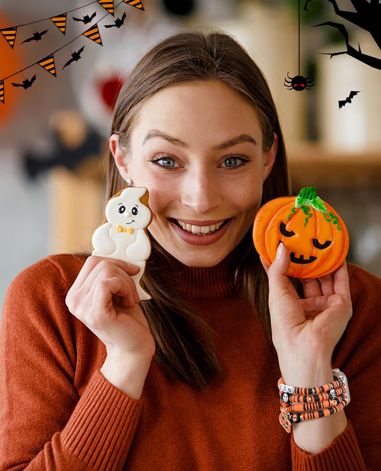 JR.DM Correa de reloj de Halloween compatible con Apple Watch de 1.496 pulgadas, 1.575 pulgadas, 1.614 pulgadas, 1.732 pulgadas, 1.654 pulgadas,