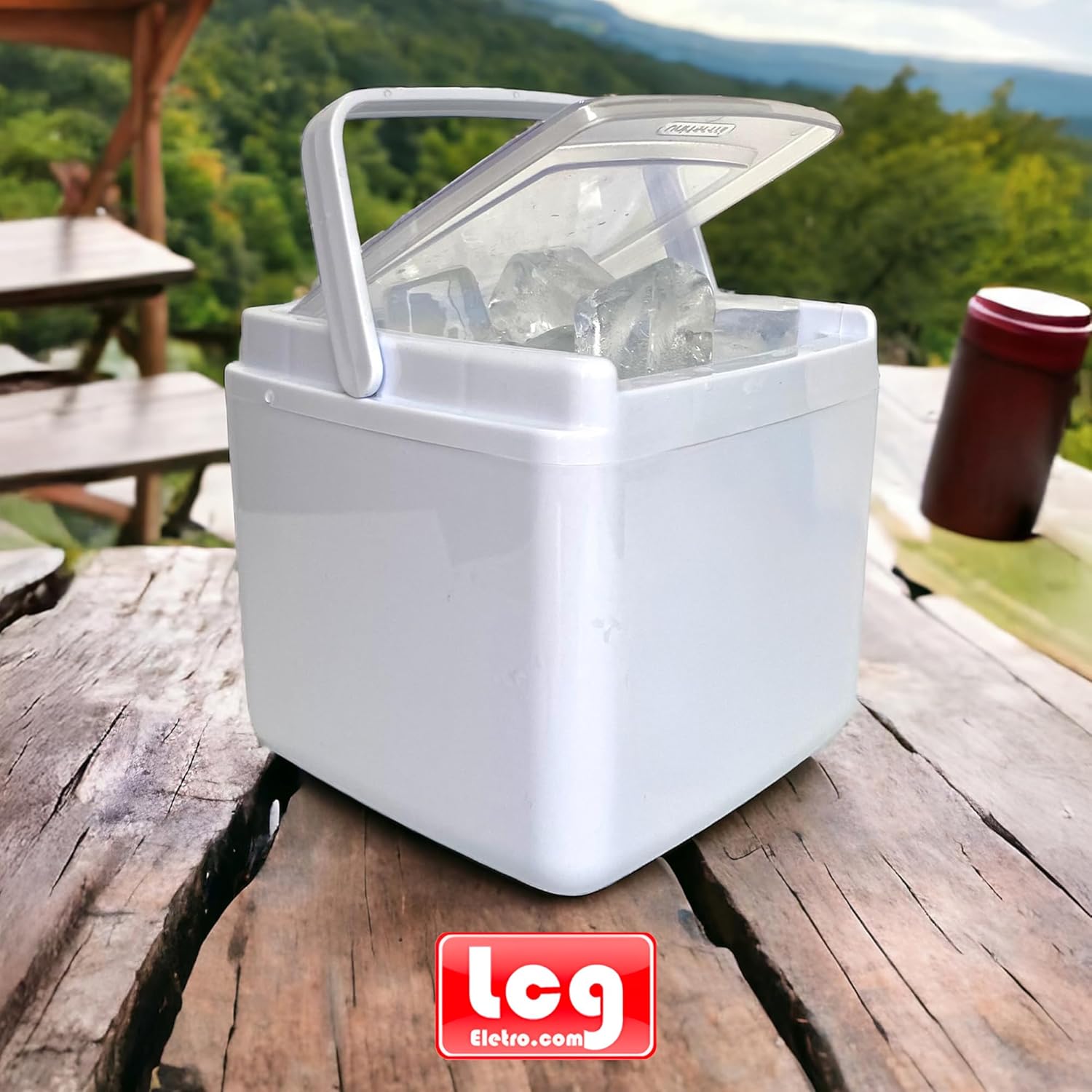 Cubo de hielo enfriador térmico portátil para poliuretano sin BPA, di hola al entretenimiento sin esfuerzo y fácil limpieza, blanco-LCG Eletro
