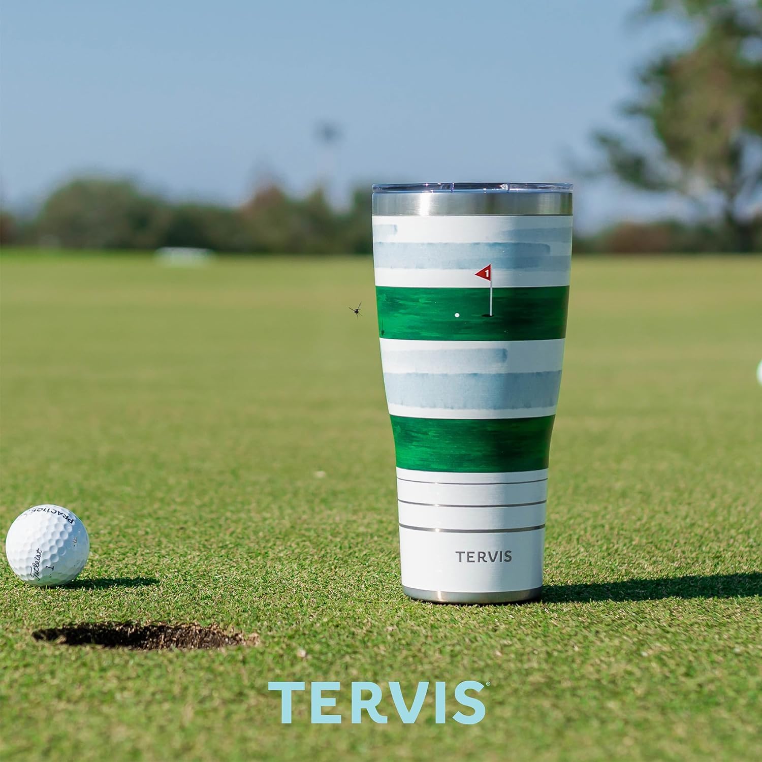 Tervis Traveler Deer Trio – Vaso aislado de triple pared mantiene las bebidas frías y calientes, 30 onzas, acero inoxidable