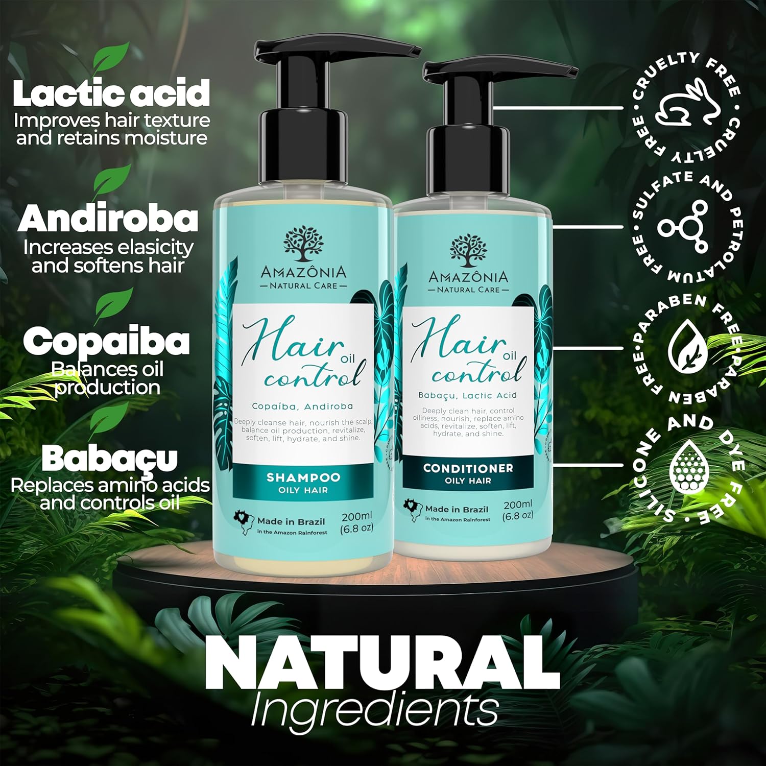 Champú natural para cabello graso, mujeres y hombres, juego de champú y acondicionador clarificante, acondicionador de limpieza profunda, champú y