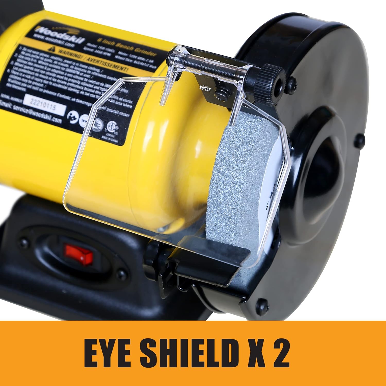 Woodskil 2.8Amp 12HP 6-Inch High-Speed Bench Grinder, CSA Listed, Table Grinder for sharpening