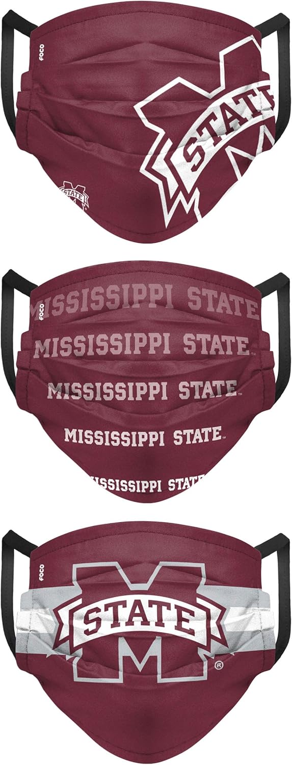 FOCO NCAA mens College Matchday Face Cover – Adult – 3 Pack