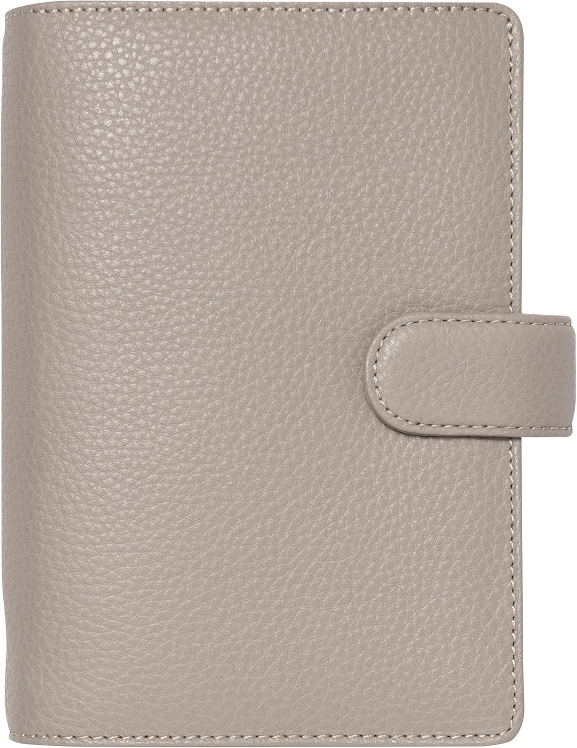 Filofax Norfolk – Organizador de tamaño personal, color gris pardo, piel suave de grano completo, seis anillos, con calendario semanal para ver cada