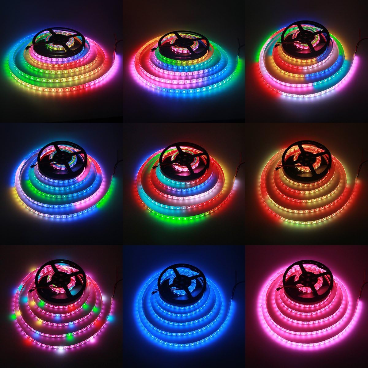 ALITOVE WS2812B – Tira de luz LED direccionable de 16.4 pies, 300 LED, programable, color de ensueño, digital, tira flexible, luz de píxeles,