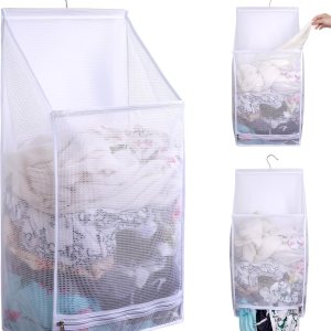 Bolsas de lavandería plegables de malla transpirable para colgar, secado rápido, portátil, ahorro de espacio, cesta de lavandería para dormitorio, Bolsas de lavandería plegables de malla transpirable para colgar, secado rápido, portátil, ahorro de espacio, cesta de lavandería para dormitorio,