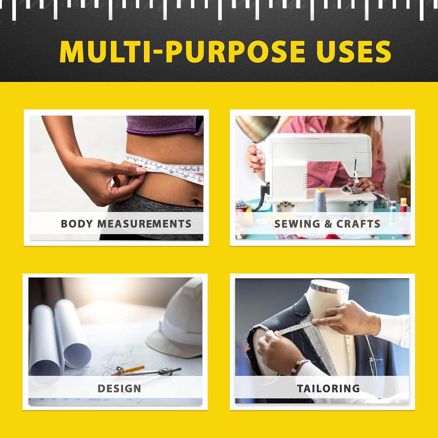 Perfect Measuring Tape – Cinta métrica retráctil de alta calidad y cinta métrica para manualidades – 80 pulgadas  6.6 ft – Tamaño de bolsillo