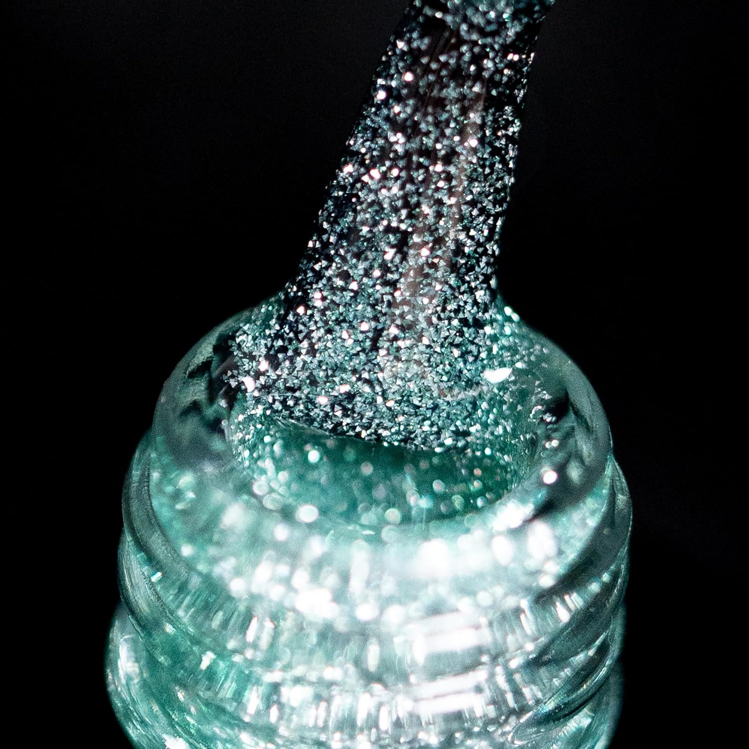 BURANO Esmalte de uñas de gel con purpurina reflectante, 0.3 onzas líquidas, gel de esmalte de uñas reflectante verde brillante, lámpara LED UV