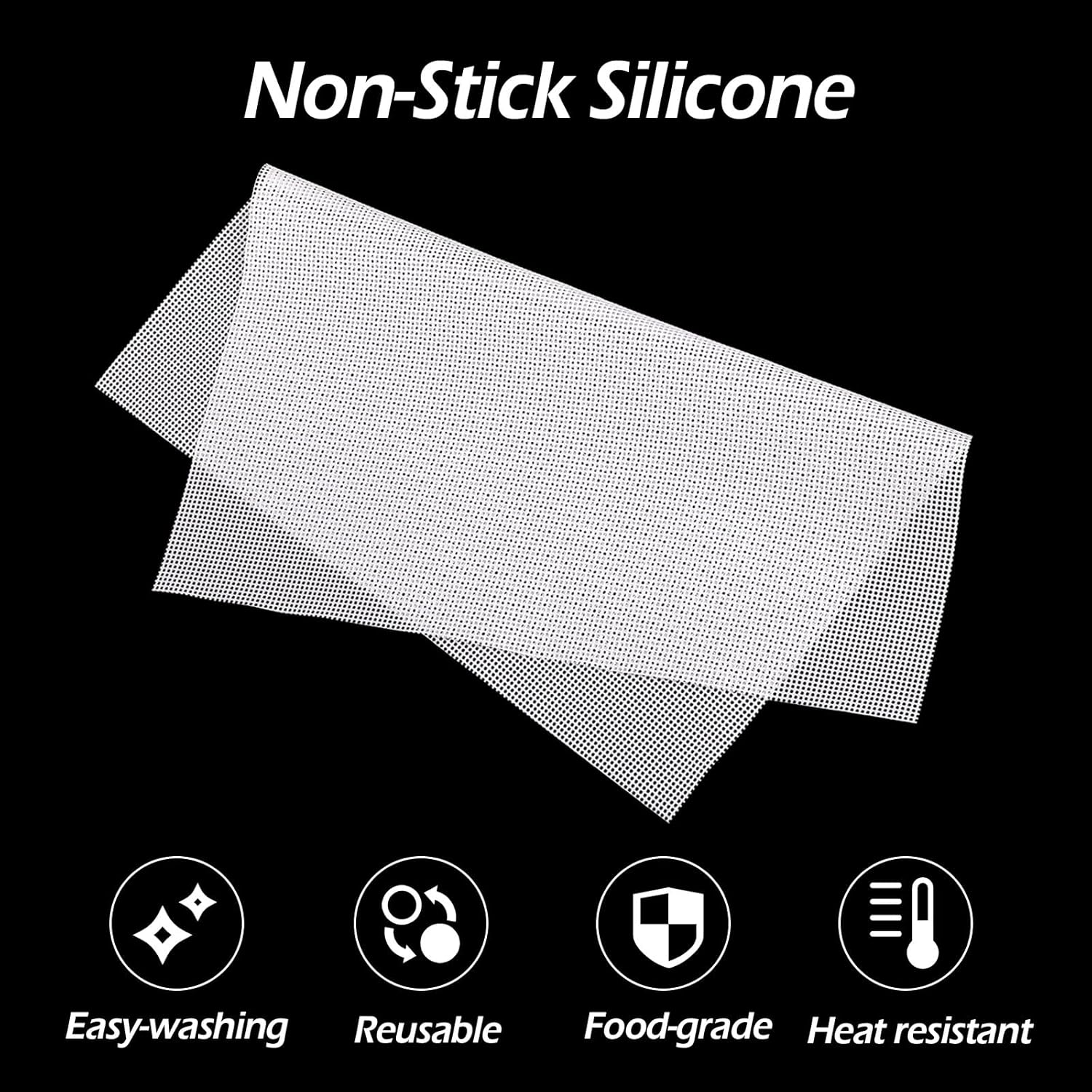 GeeRic 5 hojas de deshidratador de silicona, juego de deshidratador de alimentos reutilizables, 14 x 14 pulgadas congelador cuadrado