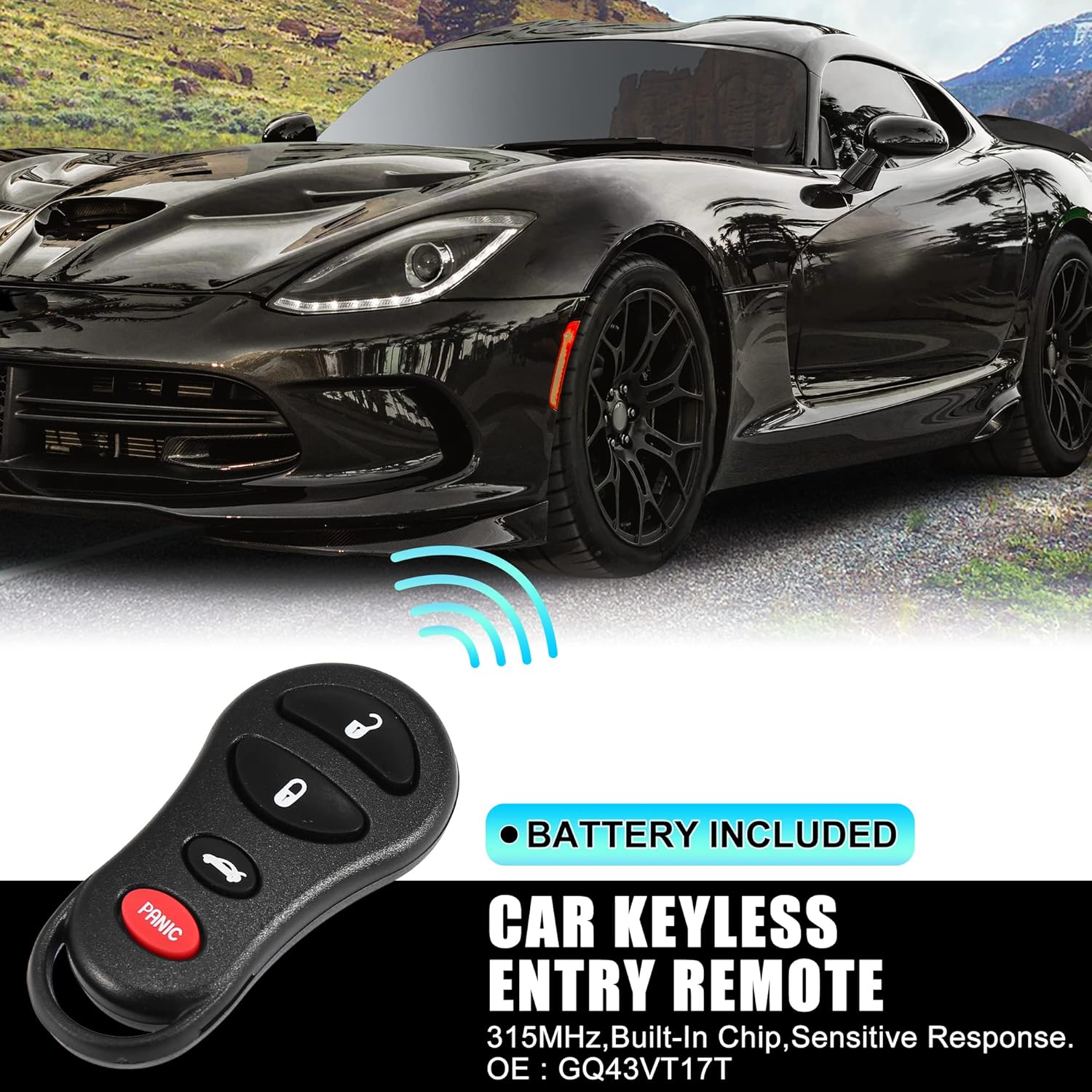 X AUTOHAUX 2 llaves de repuesto para automóvil de 315 MHz sin llave para Jeep Liberty 02-04 para Dodge Stratus 01-06 para Dodge Intrepid 01-05 para
