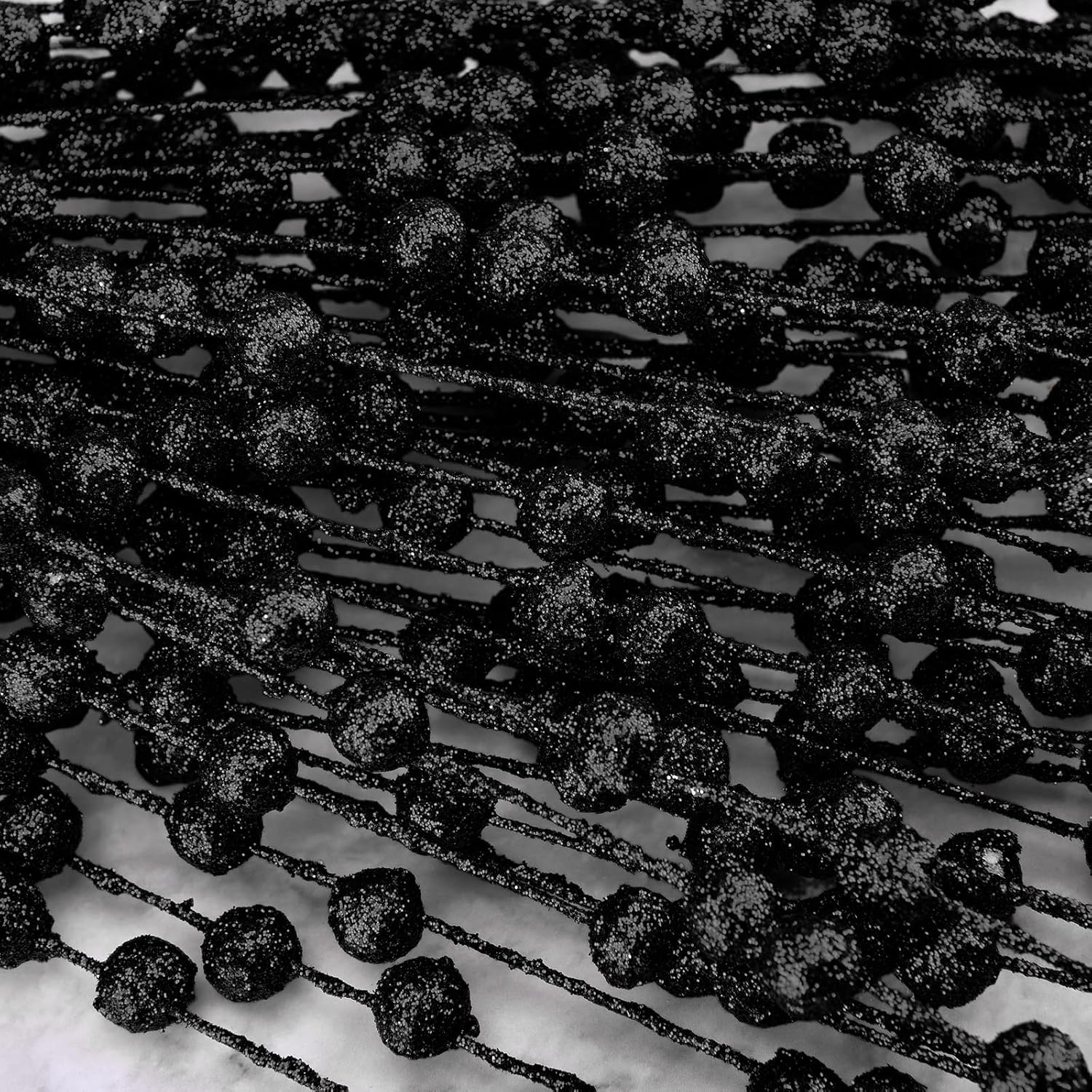 100 tallos de bayas artificiales negras con purpurina de 15.7 pulgadas, ramas de bayas de Navidad, frutas artificiales para decoración de árbol de
