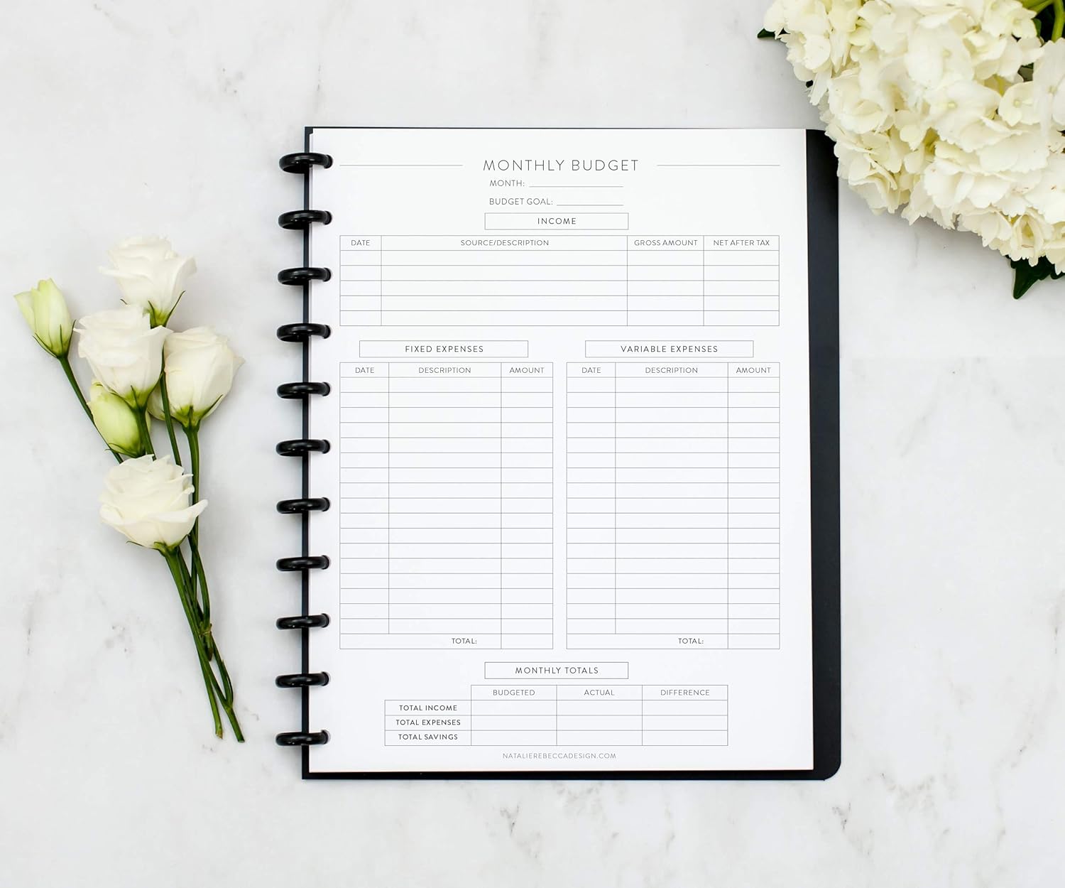 BetterNote Finance Plan Refill for Discbound Notebooks, Bill, Account, Expense, Budget, Fits Levenger Circa, The Happy Planner, Arc Systems, TUL,