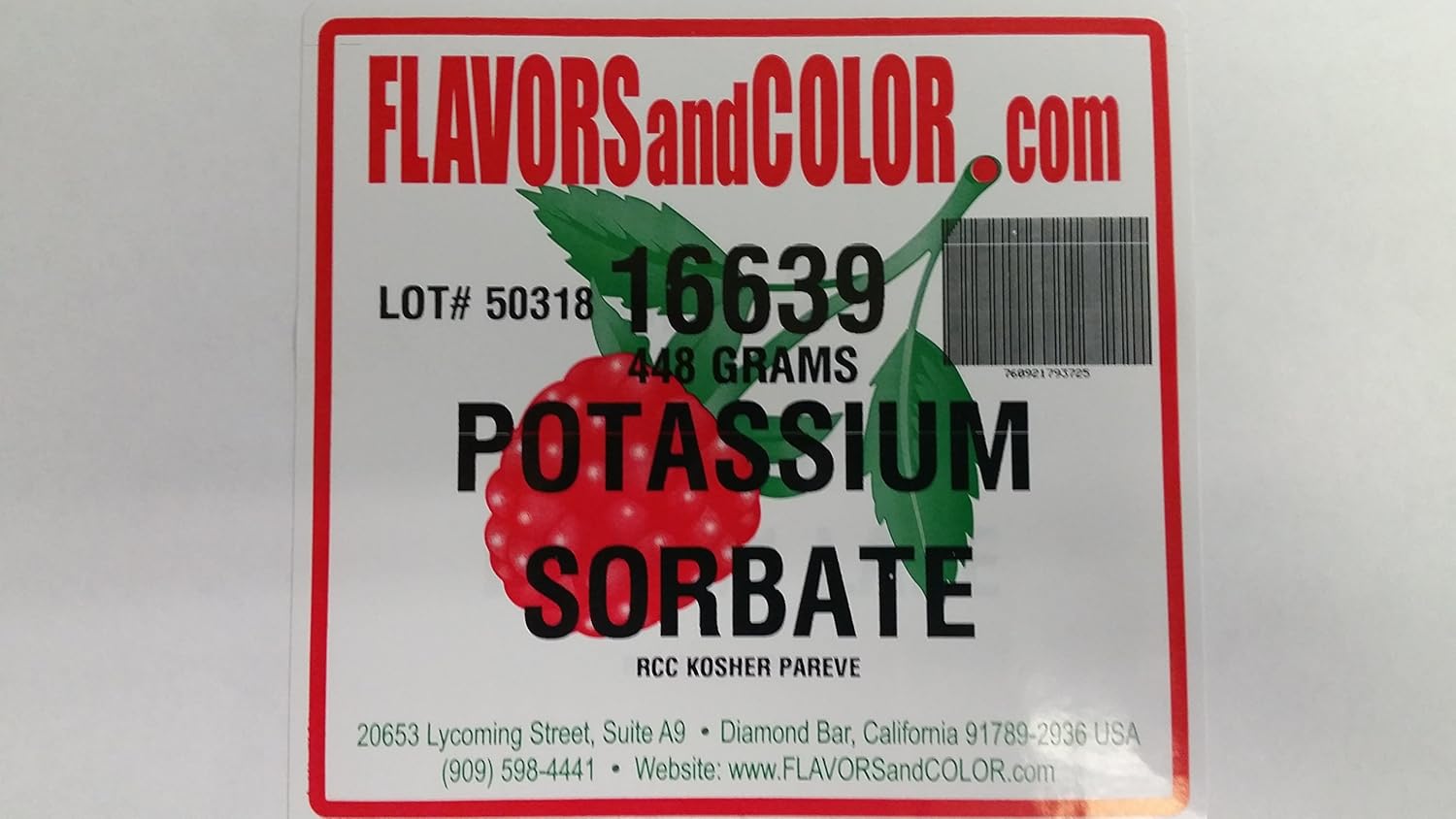Sorbato de Potasio Kosher 15.80 oz